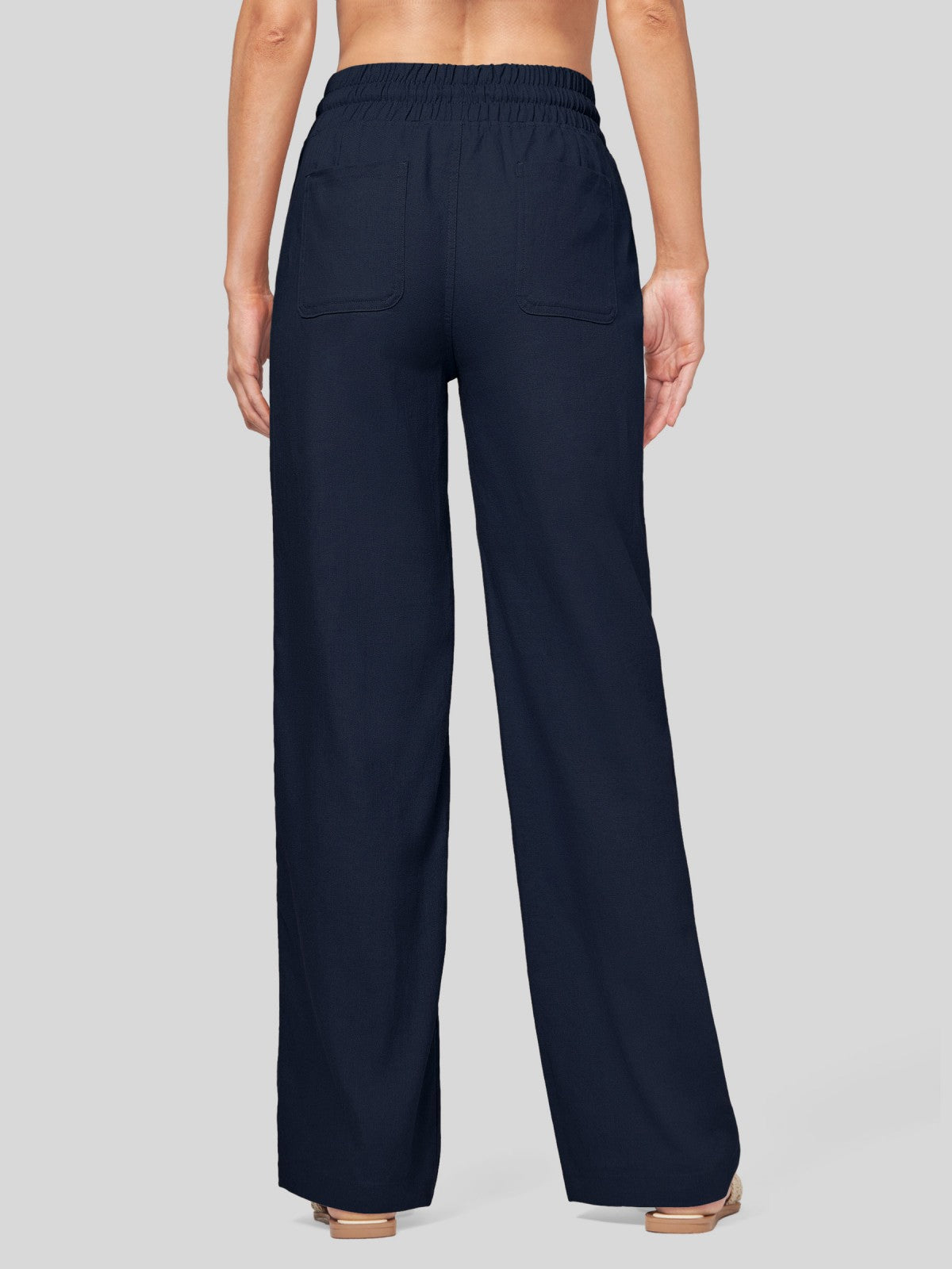 Women's Cotton Linen Wide Leg Pants 31 Inch