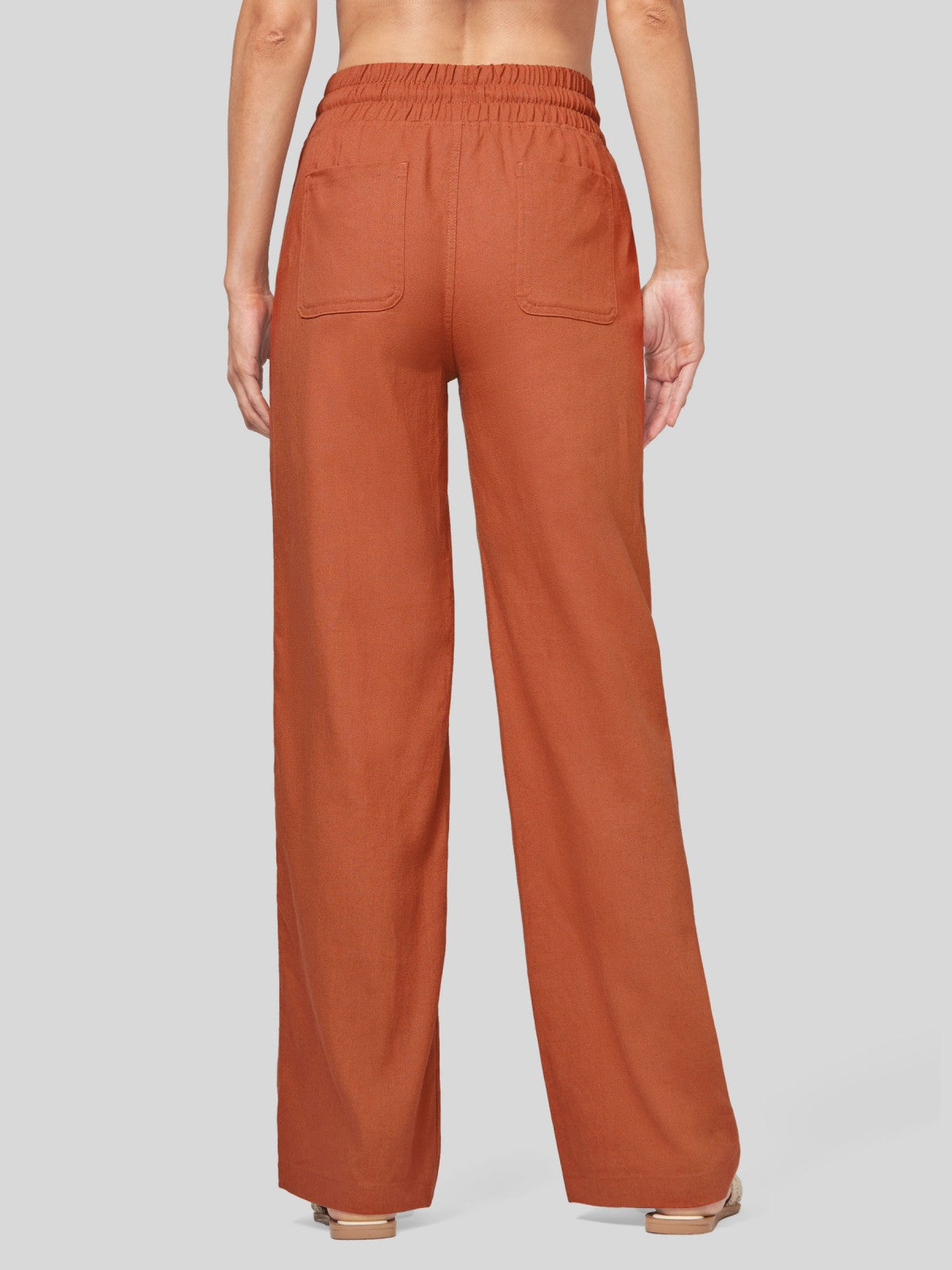 Women's Cotton Linen Wide Leg Pants 31 Inch