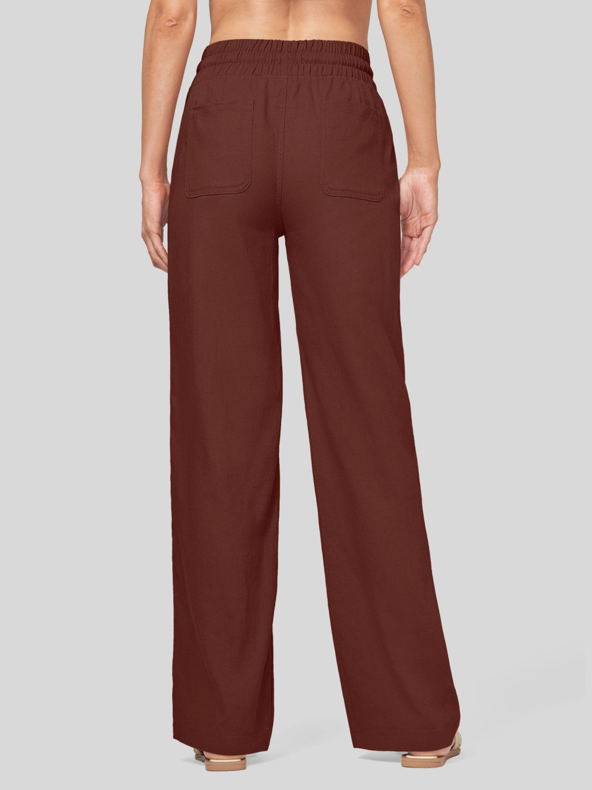 Women's Cotton Linen Wide Leg Pants 31 Inch