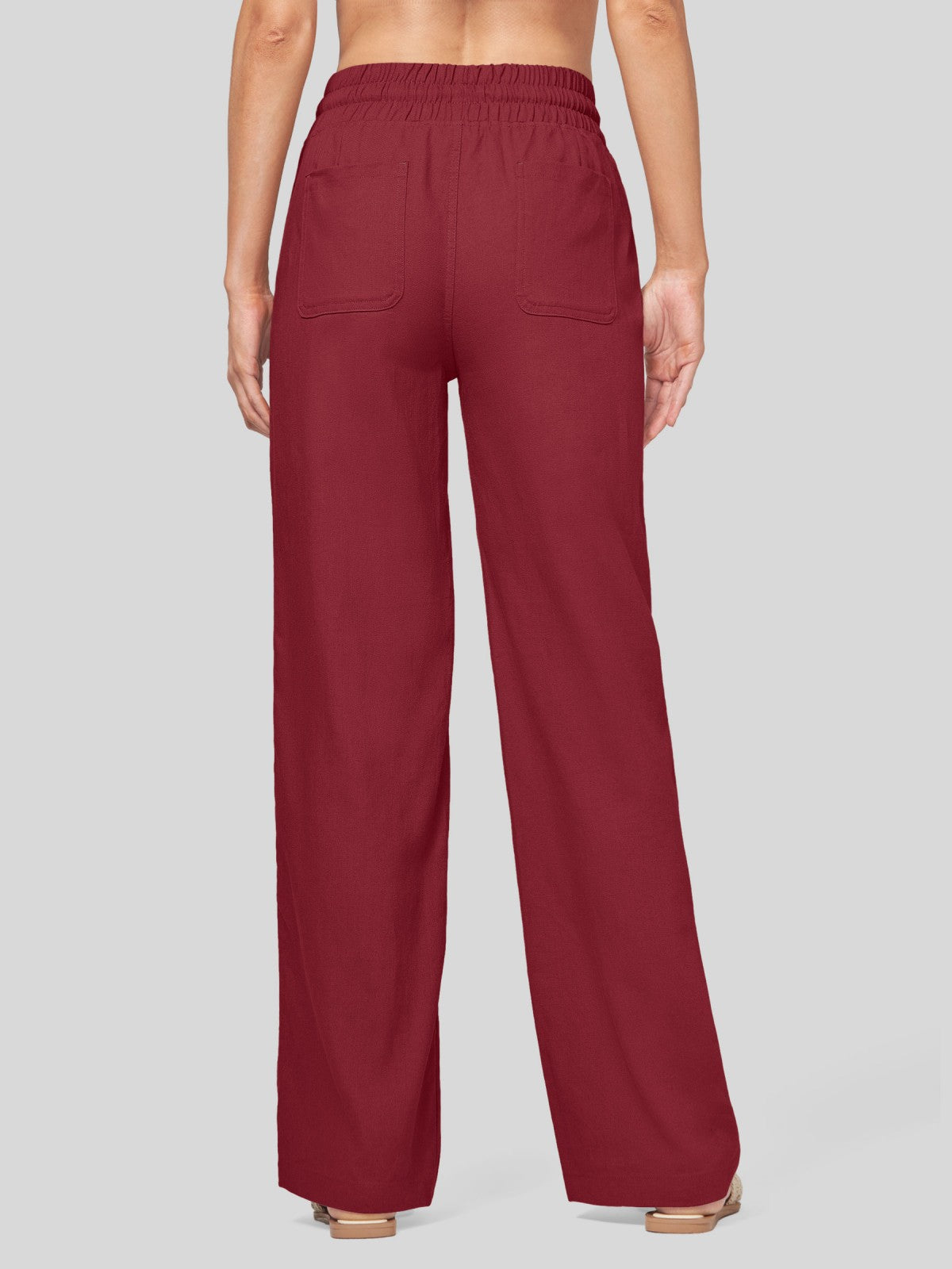Women's Cotton Linen Wide Leg Pants 31 Inch
