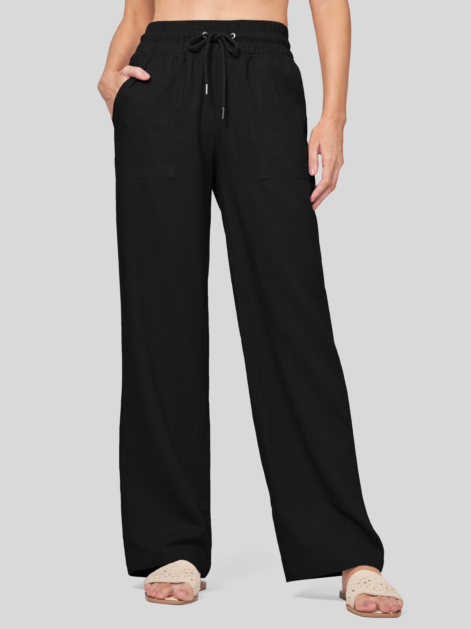 Women's Cotton Linen Wide Leg Pants