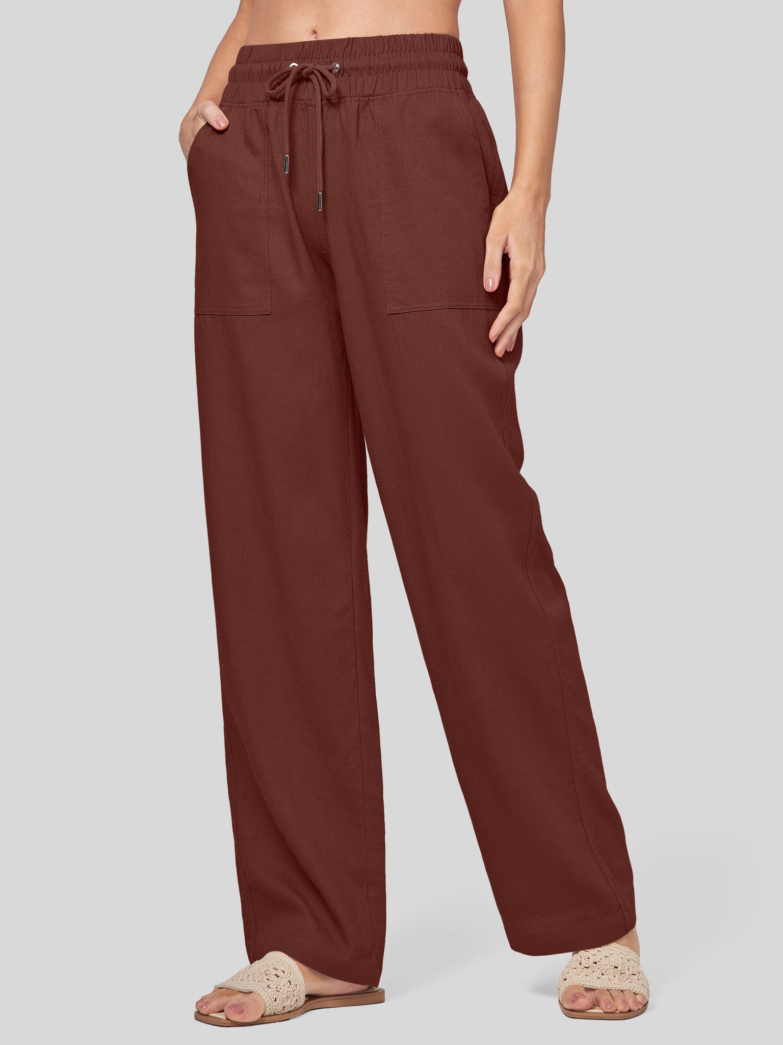 Women's Cotton Linen Wide Leg Pants