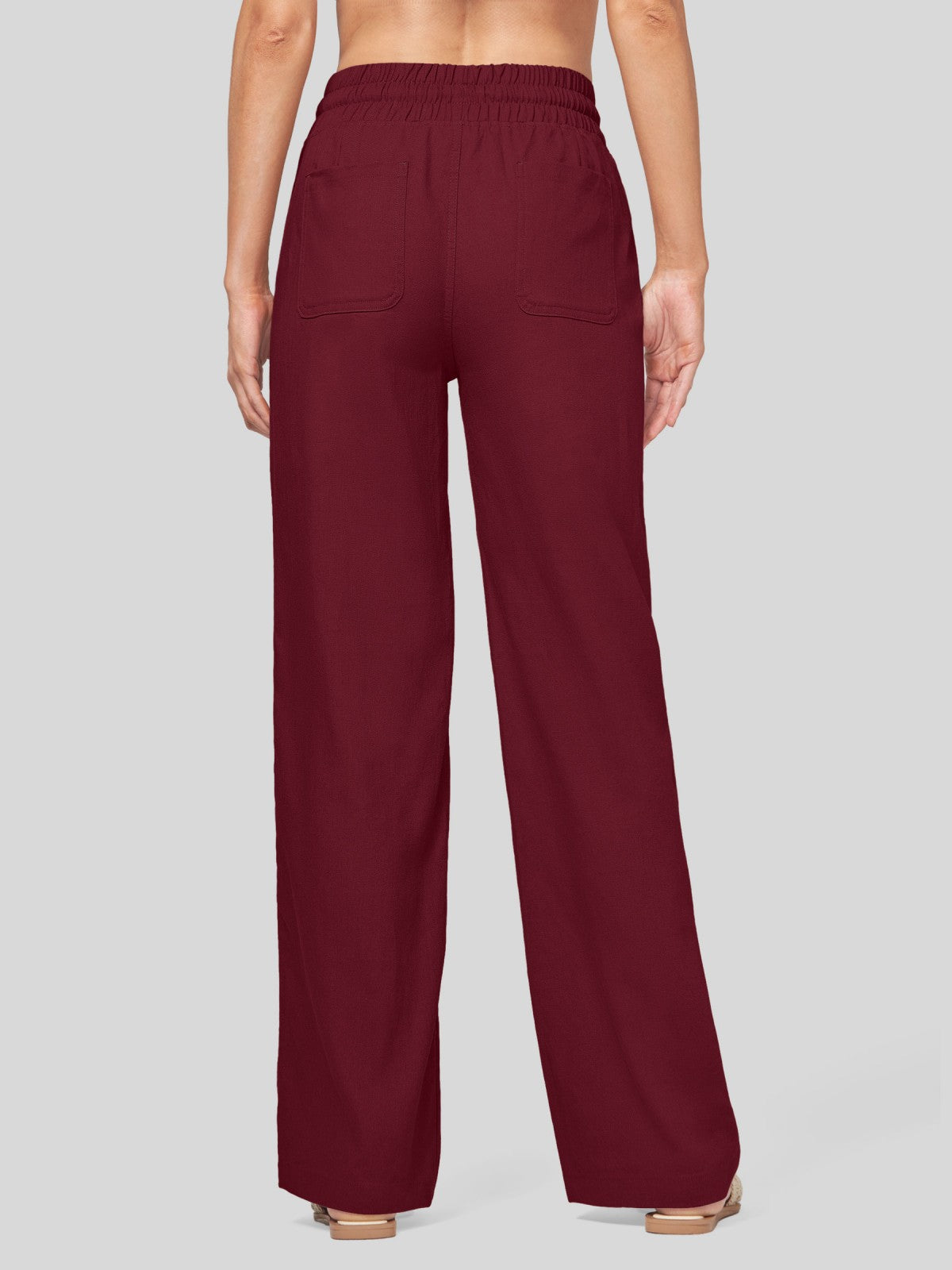 Women's Cotton Linen Wide Leg Pants 31 Inch