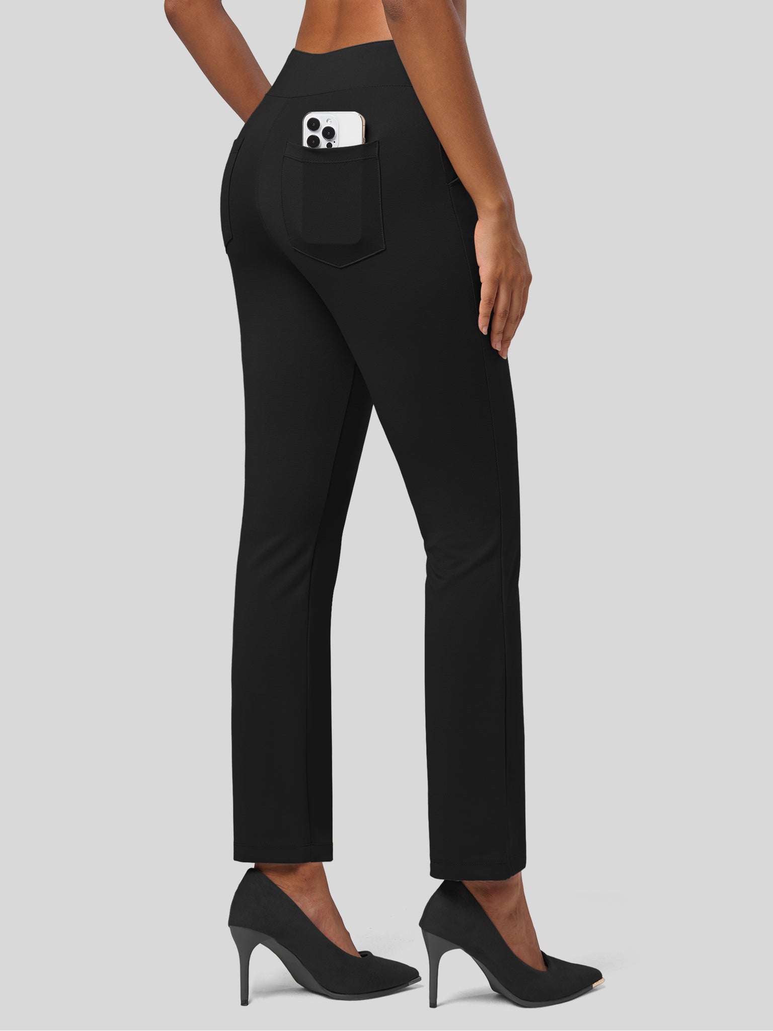 Women's Cropped Office Dress Pants 27 Inch