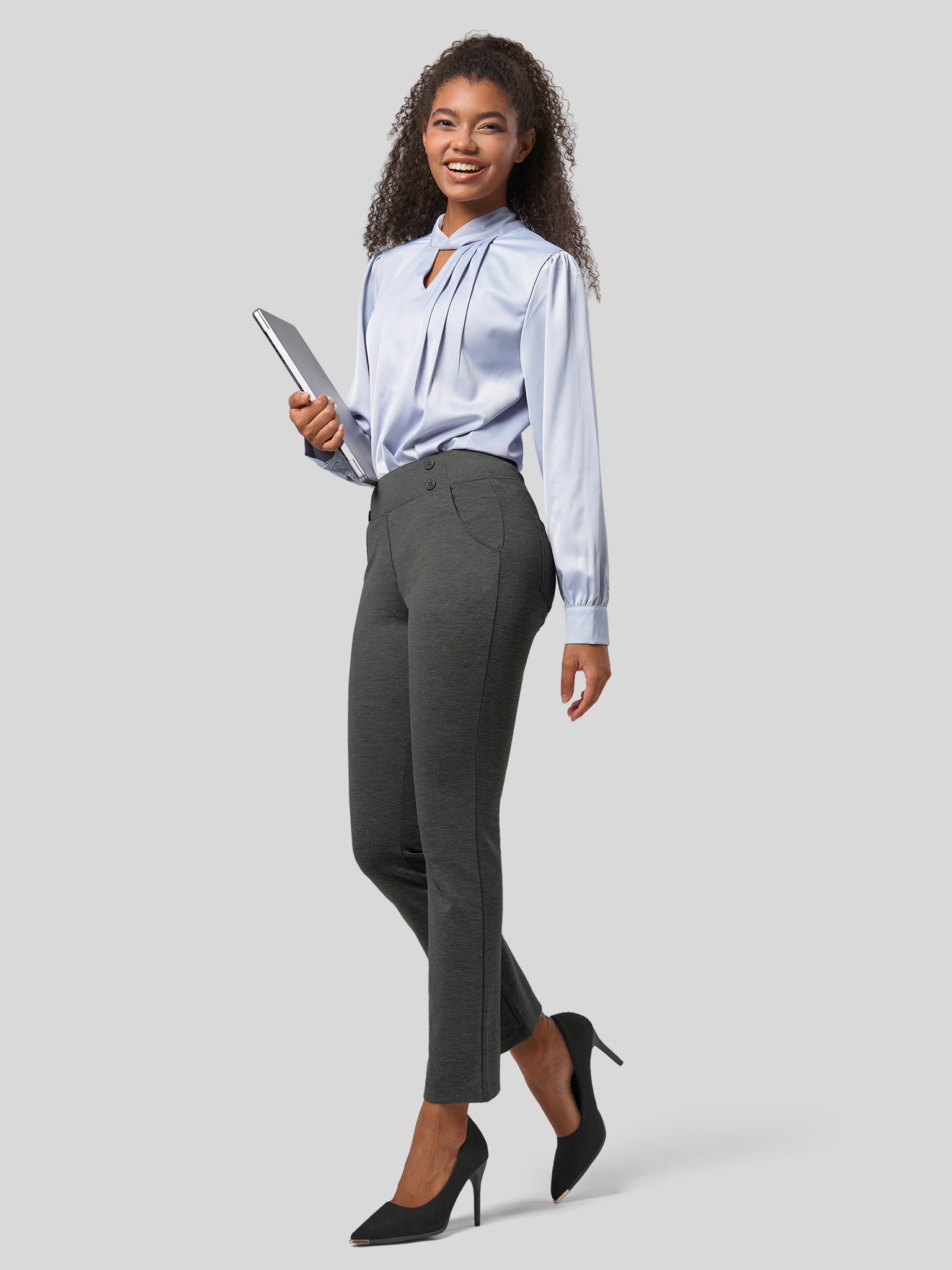 Women's Cropped Office Dress Pants 27 Inch