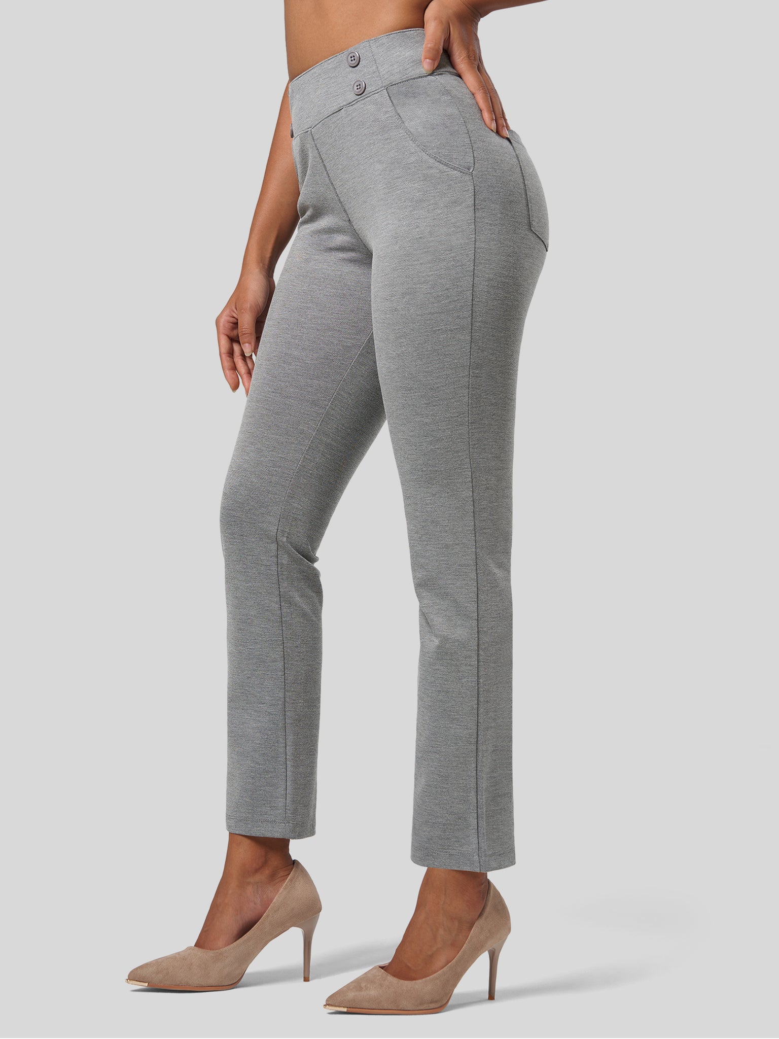 Women's Cropped Office Dress Pants 27 Inch