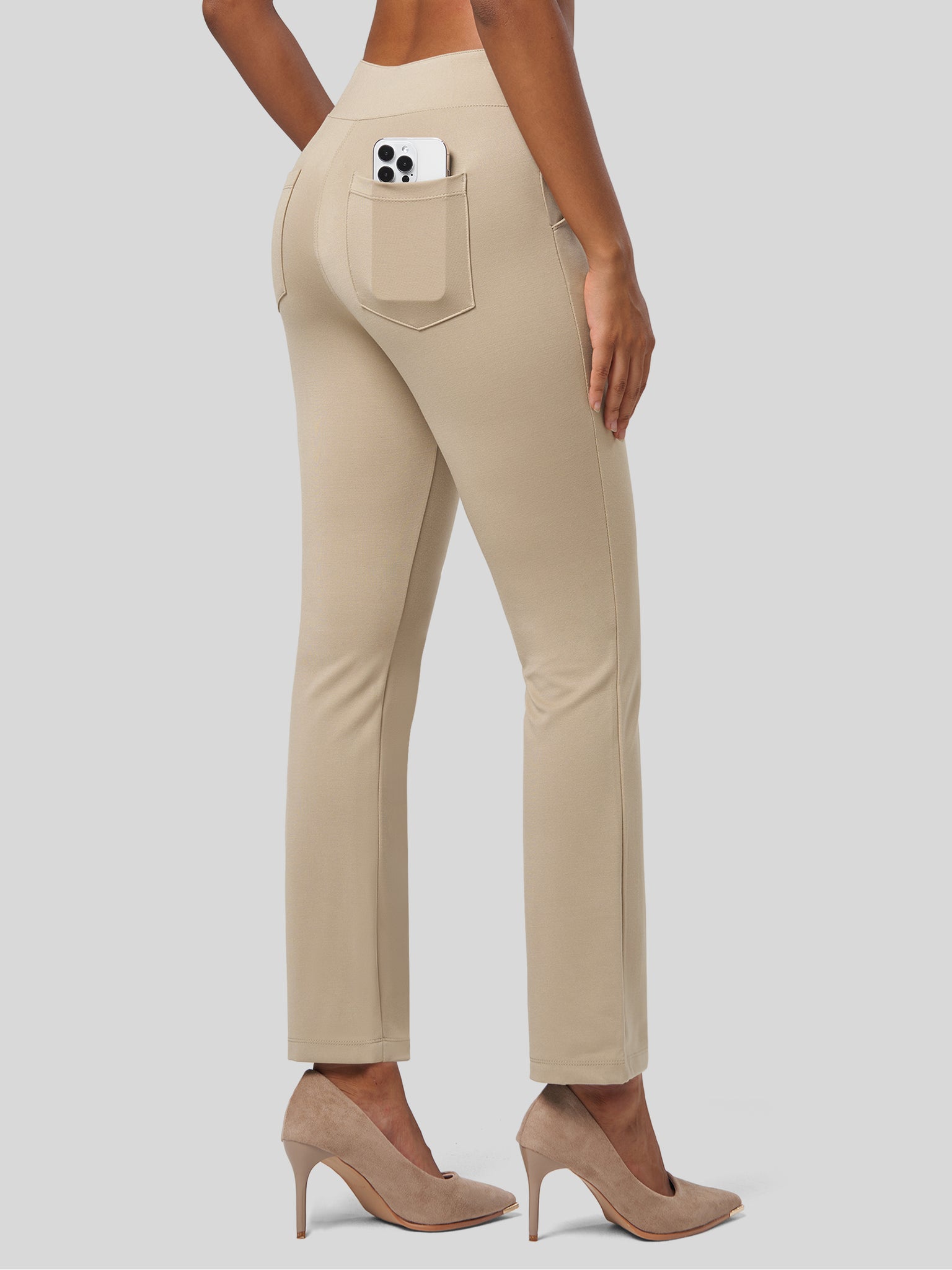 Women's Cropped Office Dress Pants 27 Inch