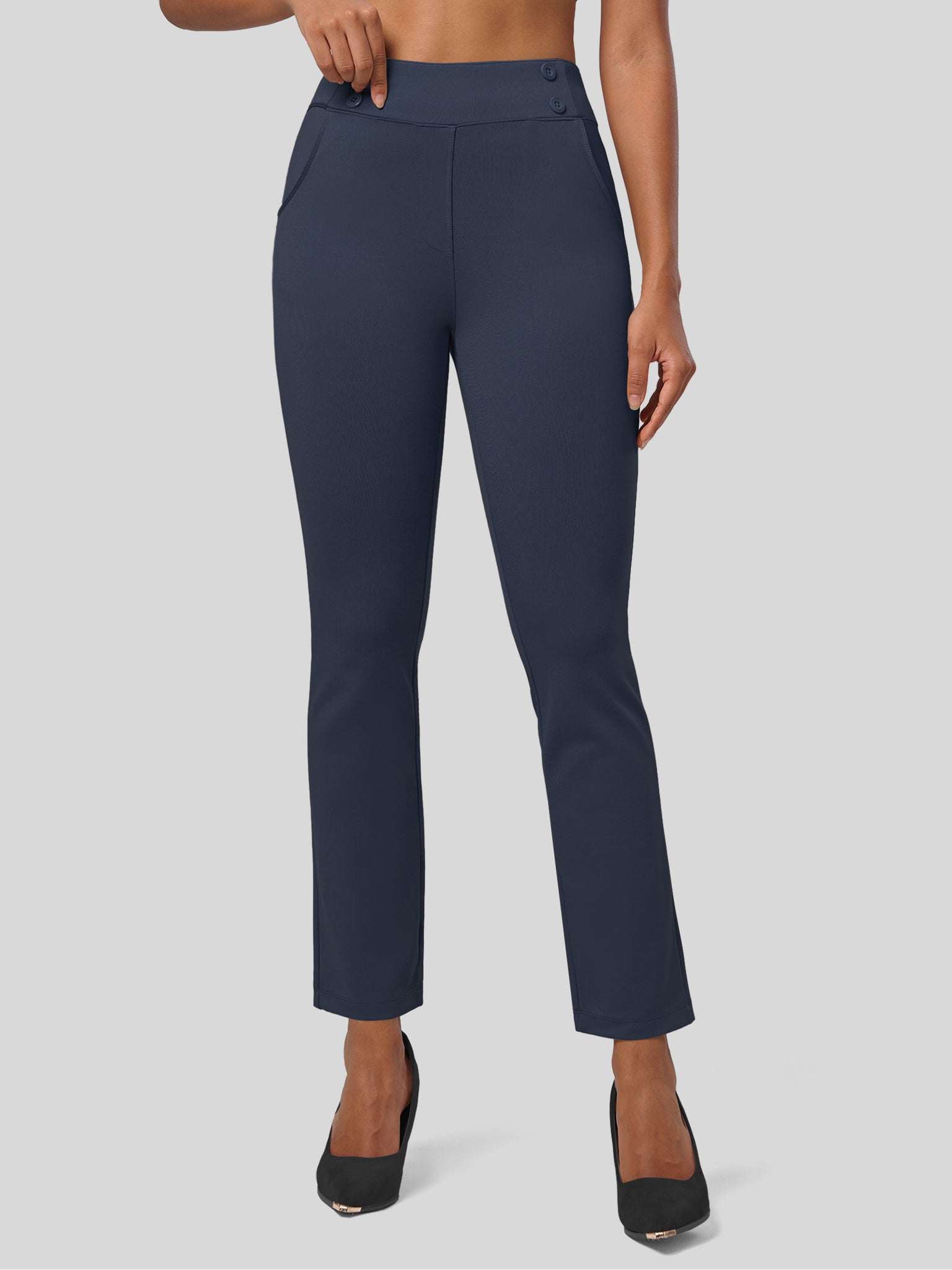 Women's Cropped Office Dress Pants 27 Inch