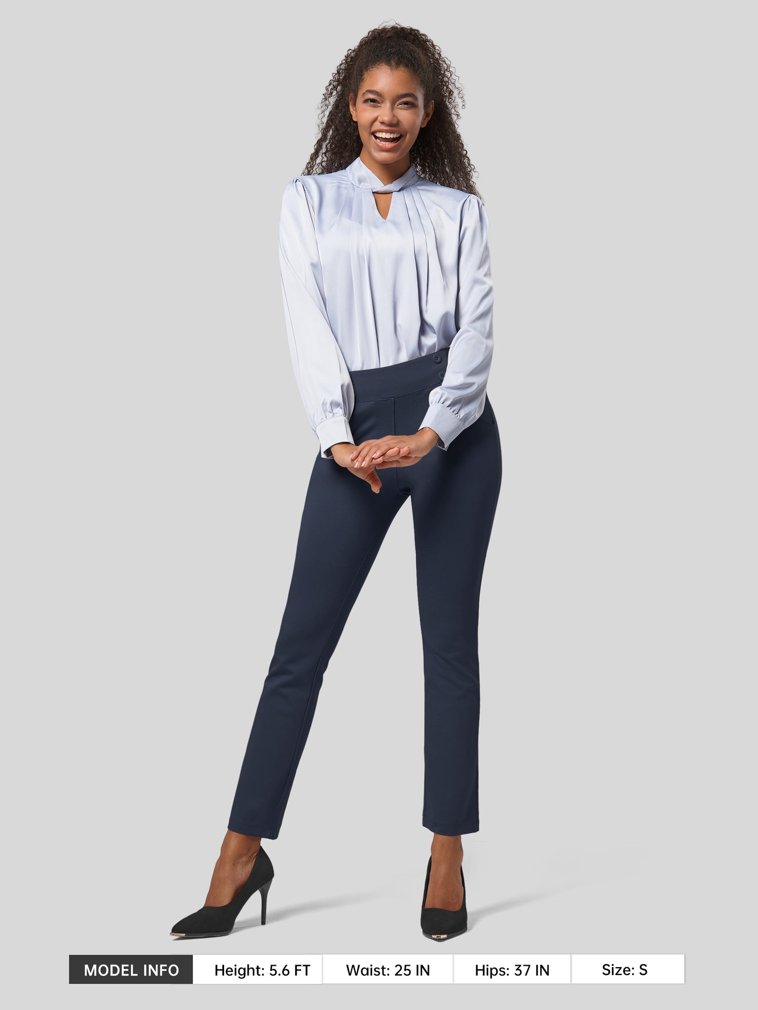 Women's Cropped Office Dress Pants 27 Inch