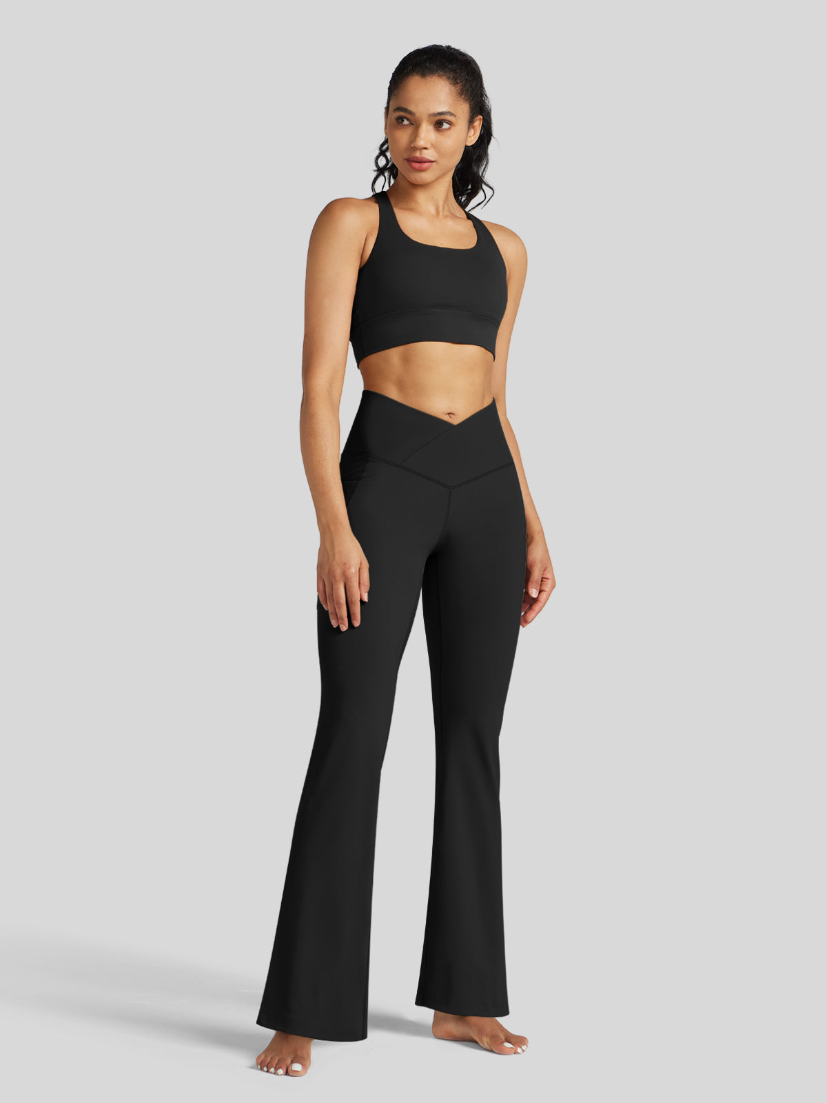 Women's Crossover Flare Yoga Leggings-31 Inch