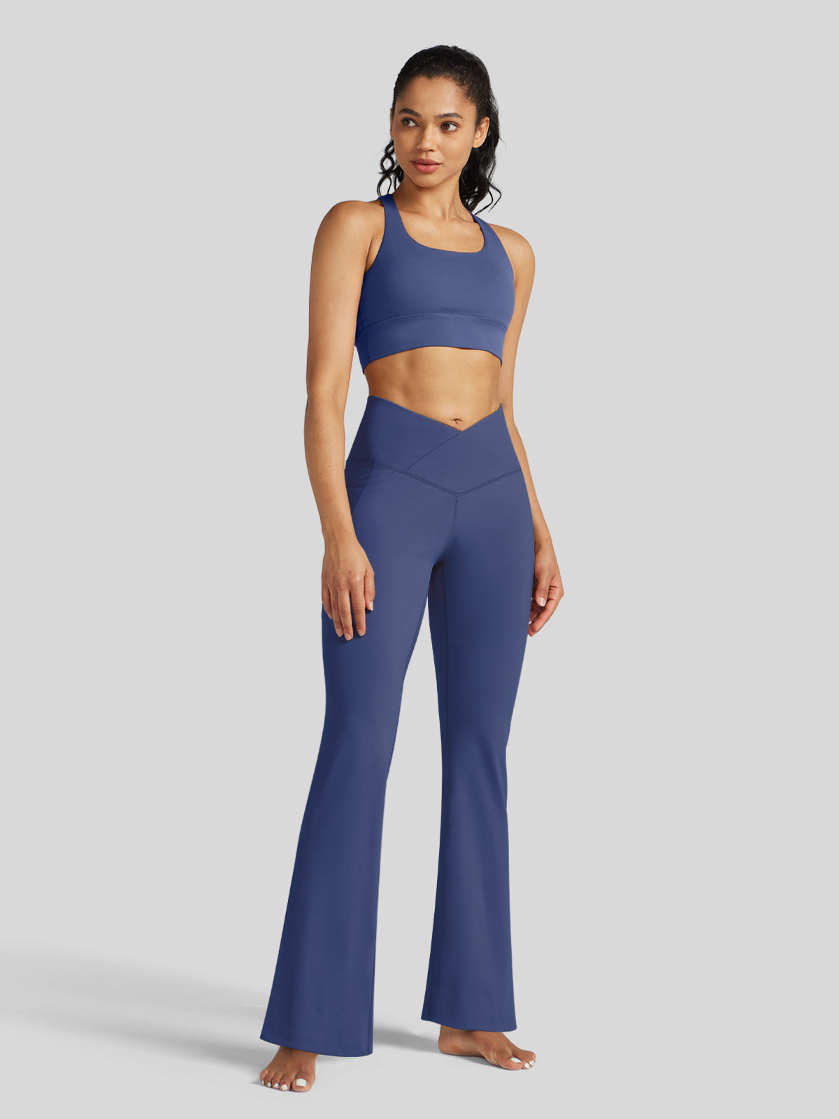 Women's Crossover Flare Yoga Leggings-31 Inch