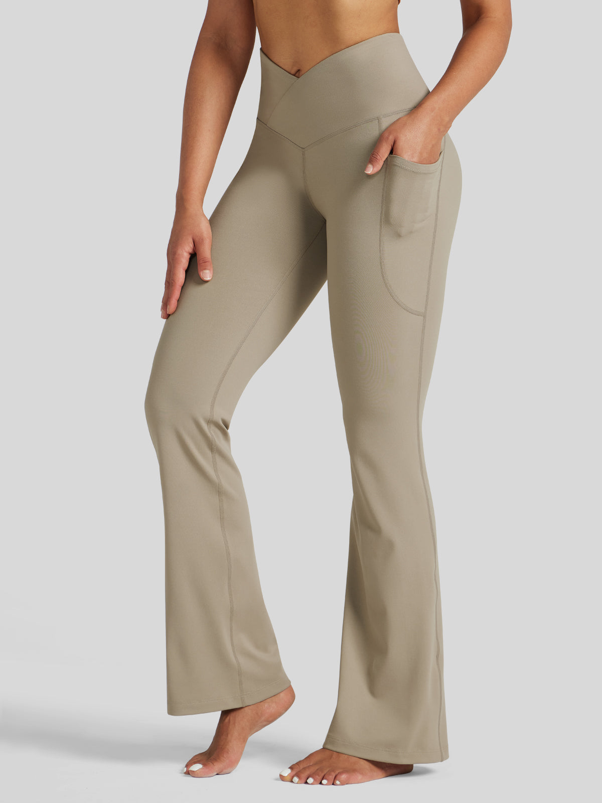 Women's Crossover Flare Yoga Leggings-31 Inch