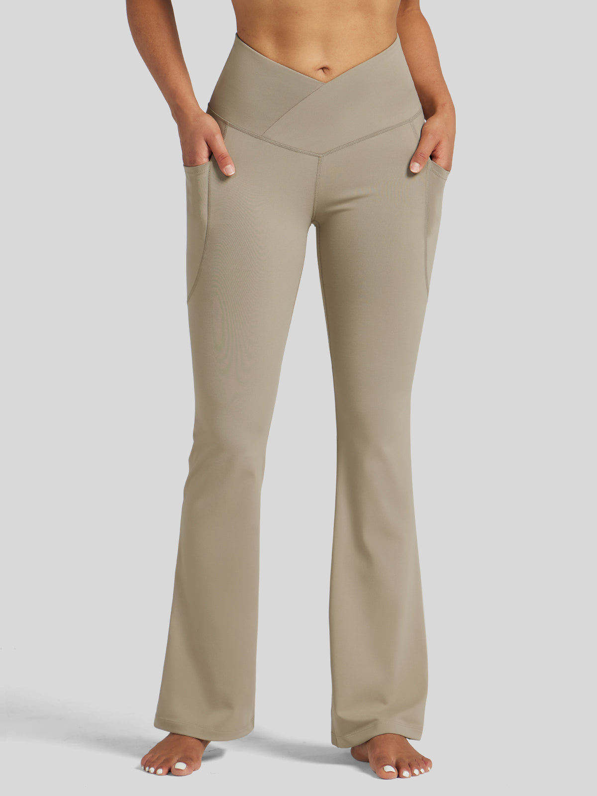 Women's Crossover Flare Yoga Leggings-31 Inch