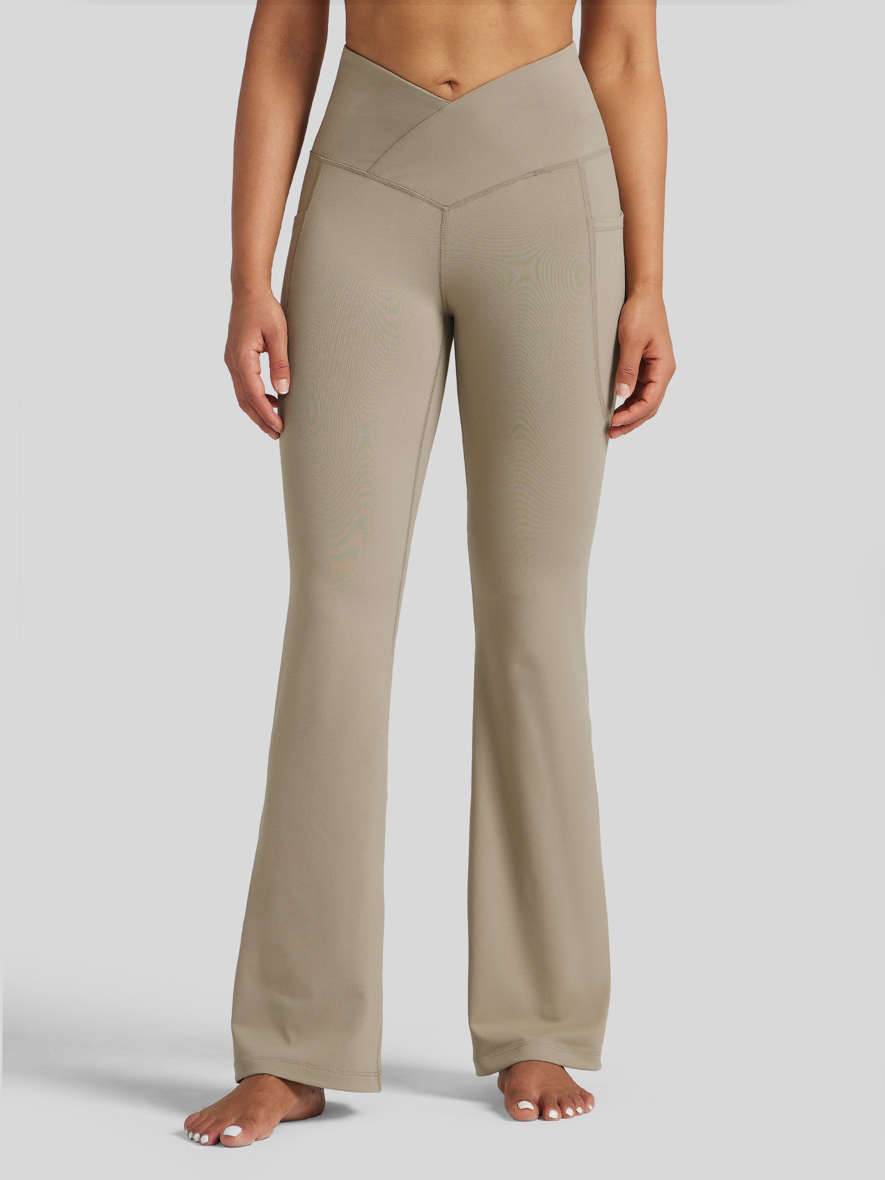 Willit Women s Crossover Flare Yoga Leggings
