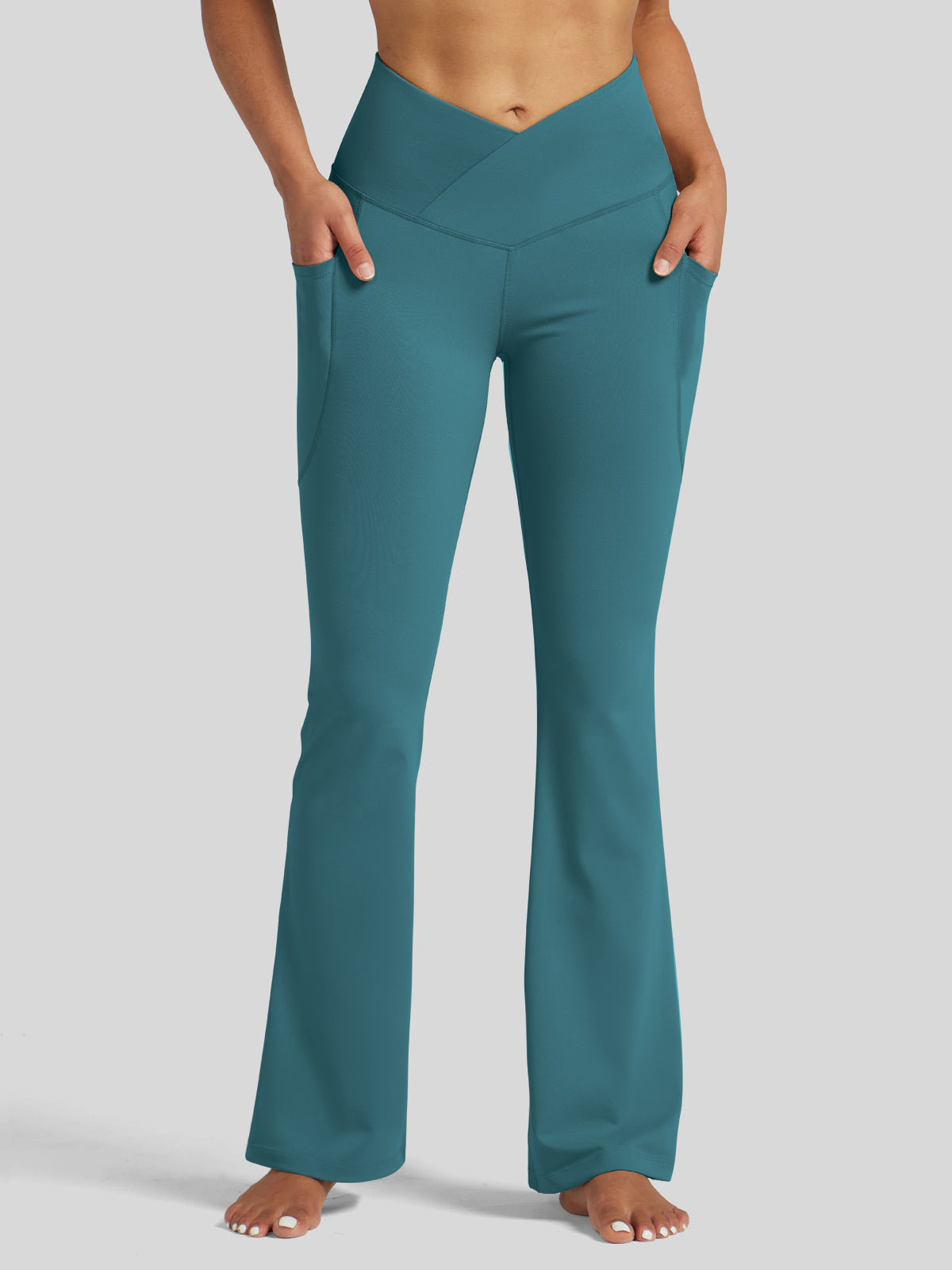 Women's Crossover Flare Yoga Leggings-31 Inch