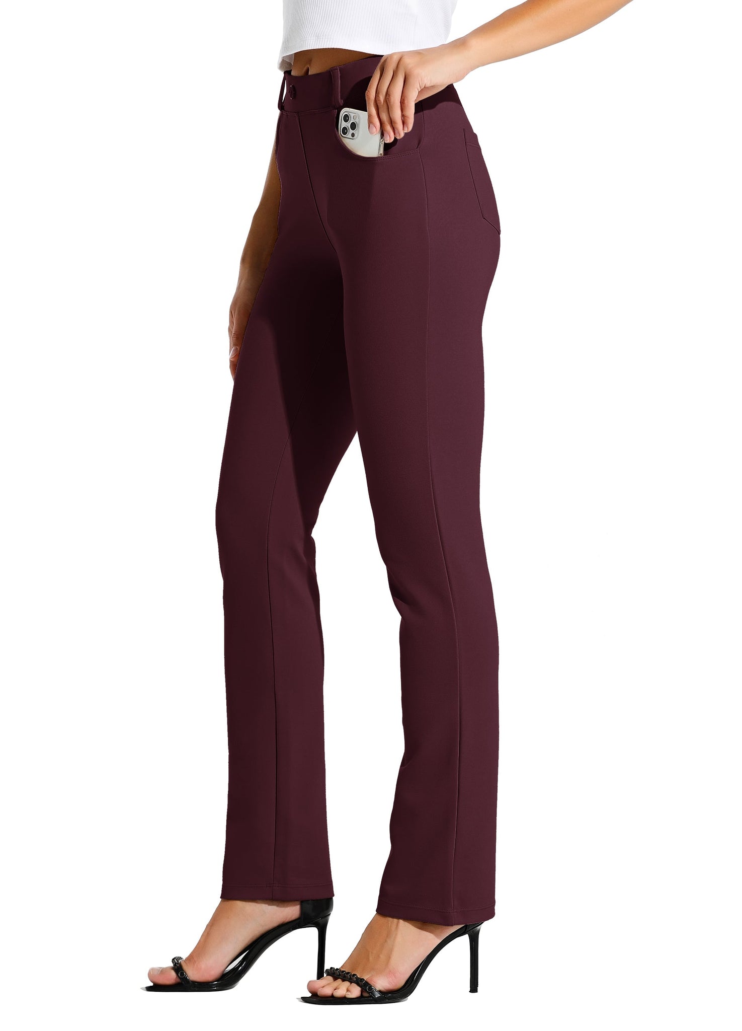Women's Dress Yoga Pants Straight Leg 33 Inch