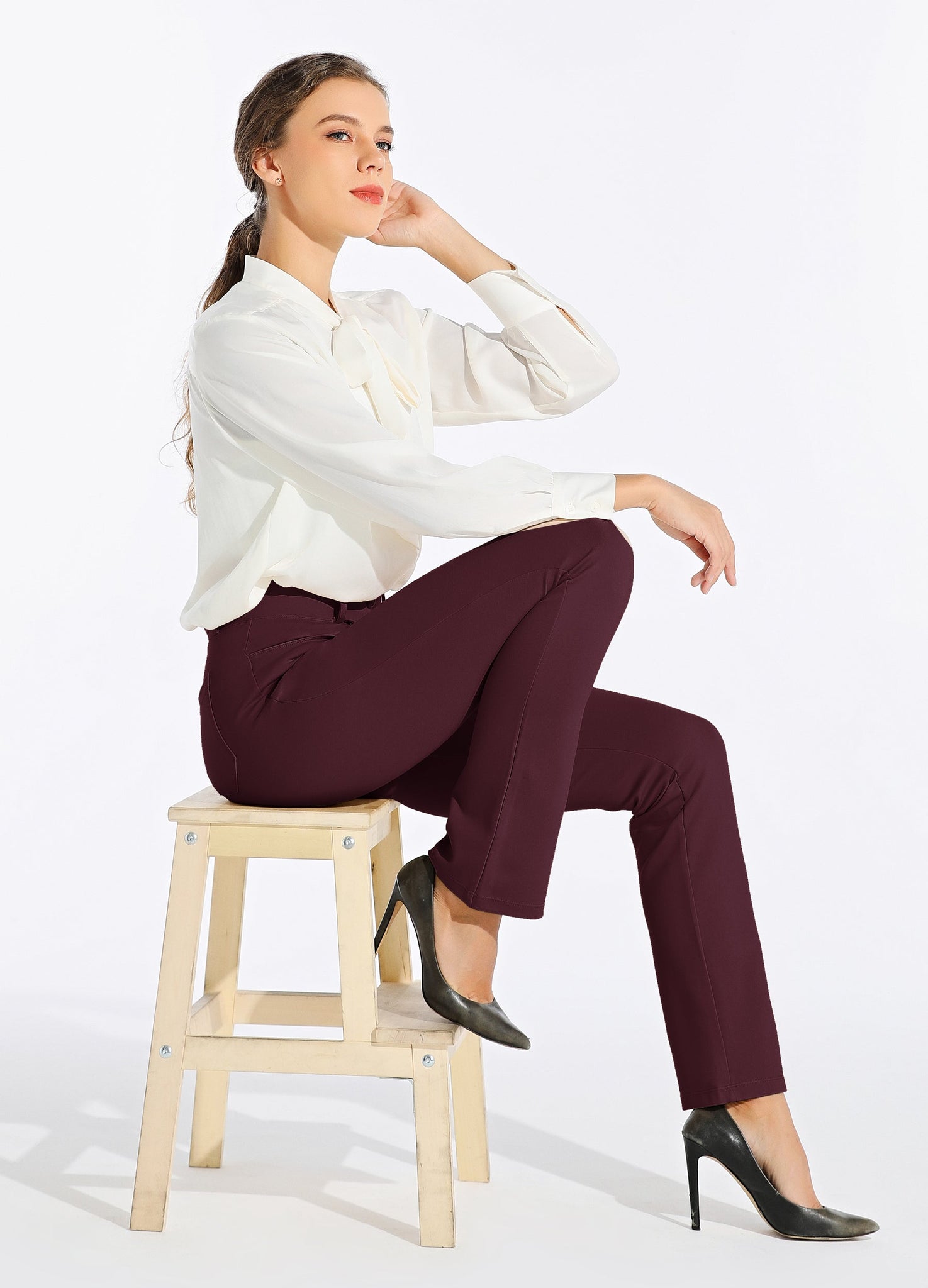 Women's Dress Yoga Pants Straight Leg 33 Inch