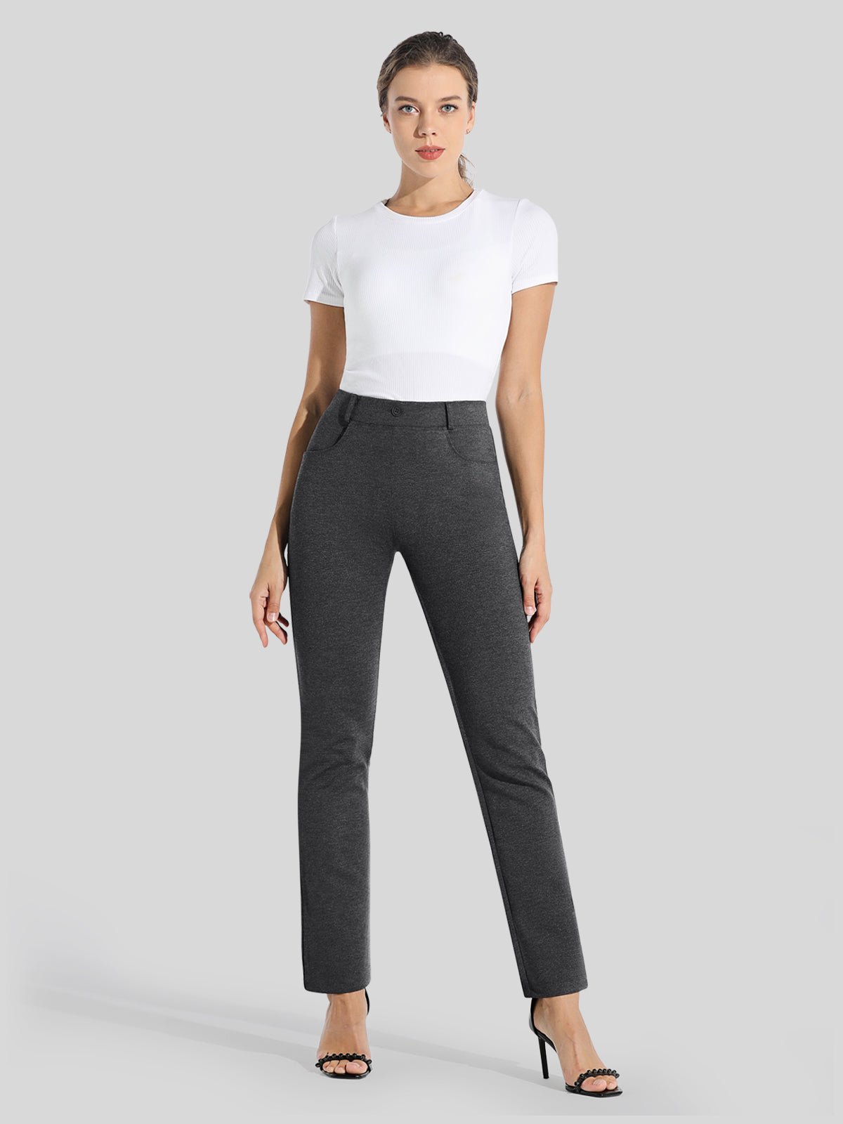 Women's Dress Yoga Pants Straight Leg 31 Inch