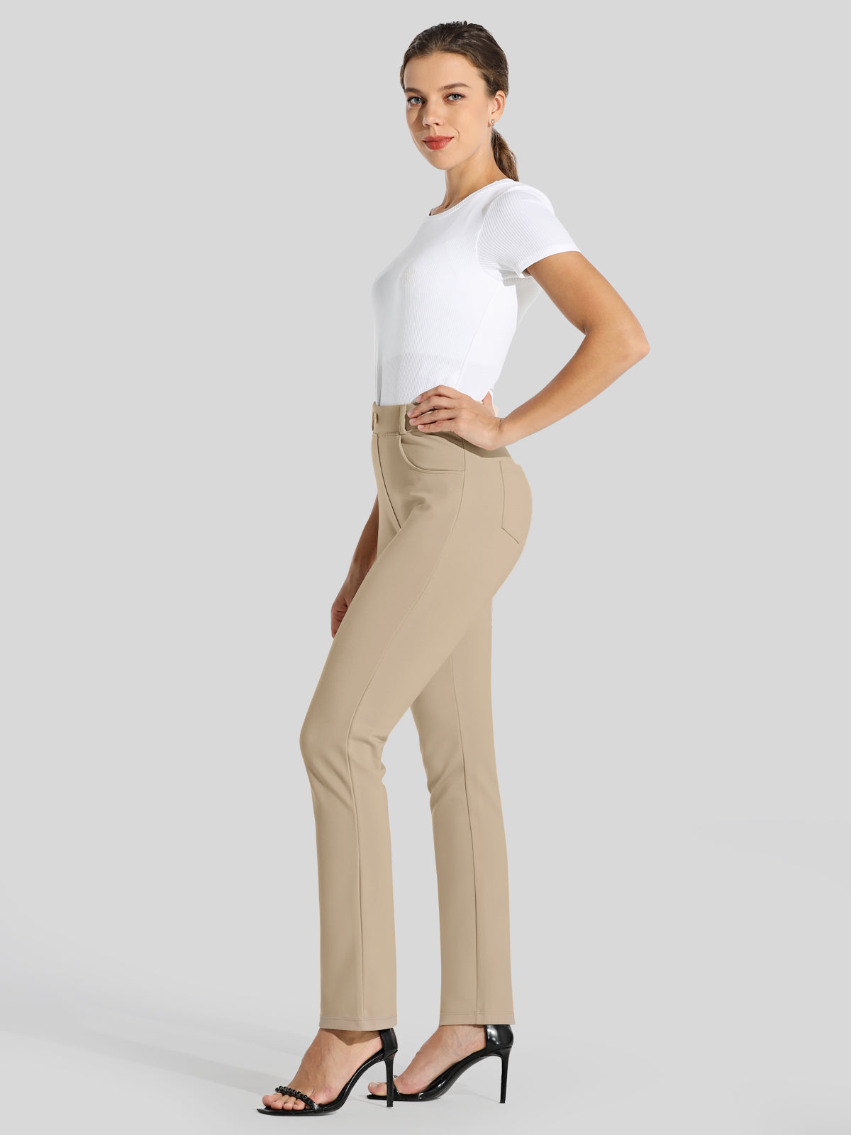 Women's Dress Yoga Pants Straight Leg 31 Inch