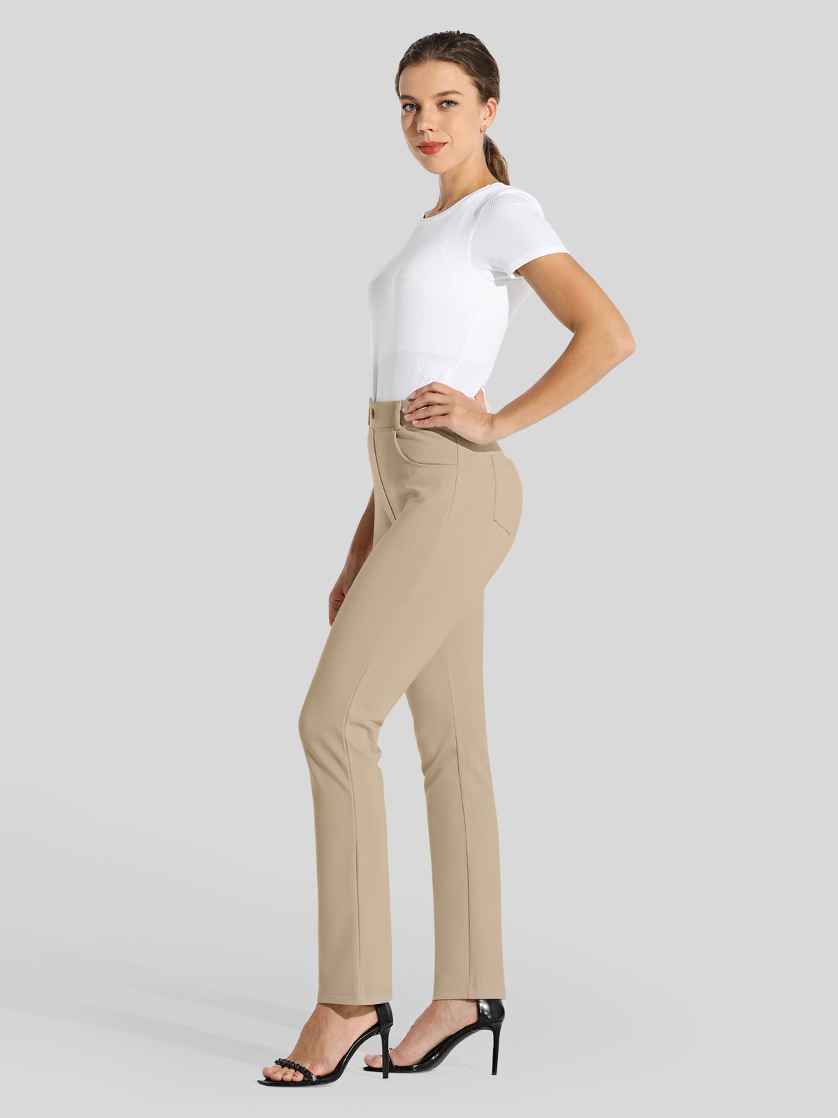 Women's Dress Yoga Pants Straight Leg 31 Inch