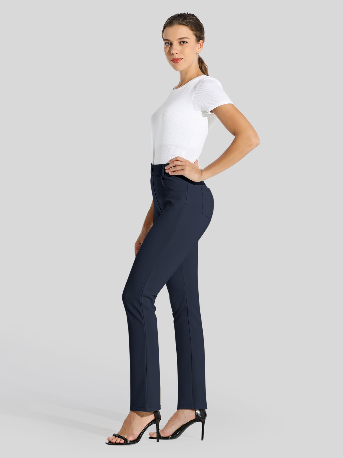 Women's Dress Yoga Pants Straight Leg 33 Inch
