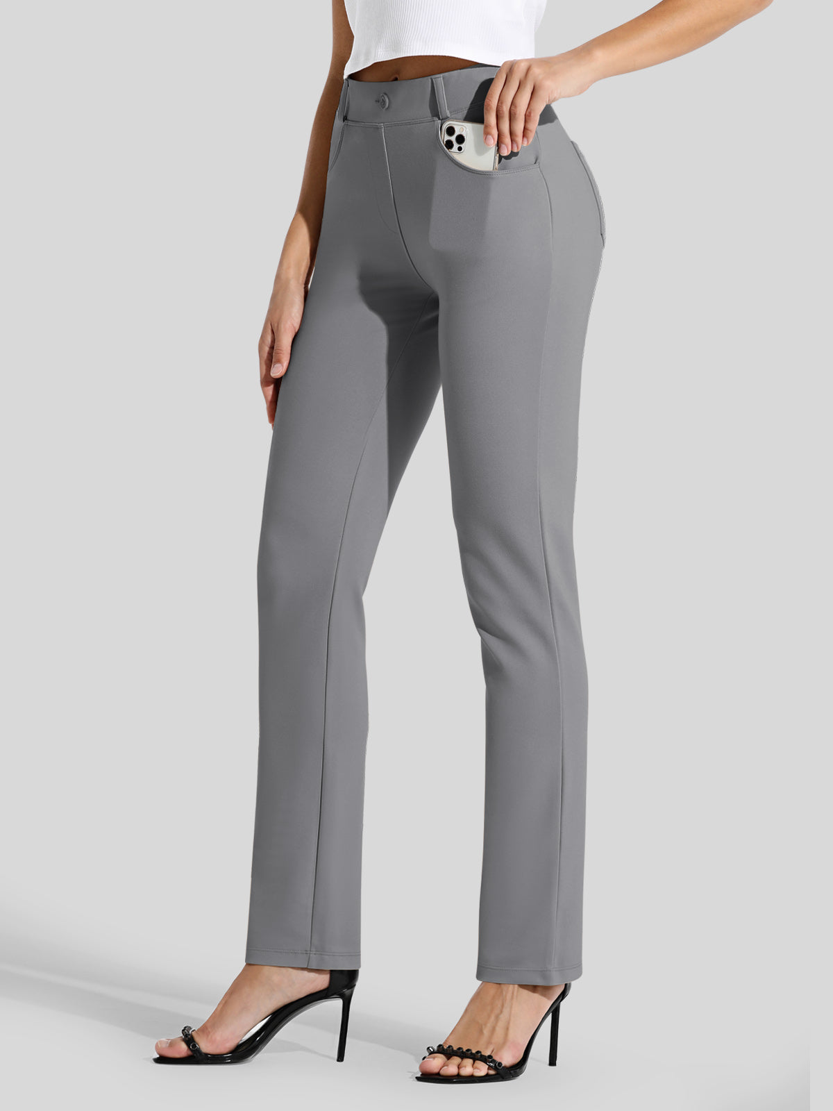 Women's Dress Yoga Pants Straight Leg 33 Inch