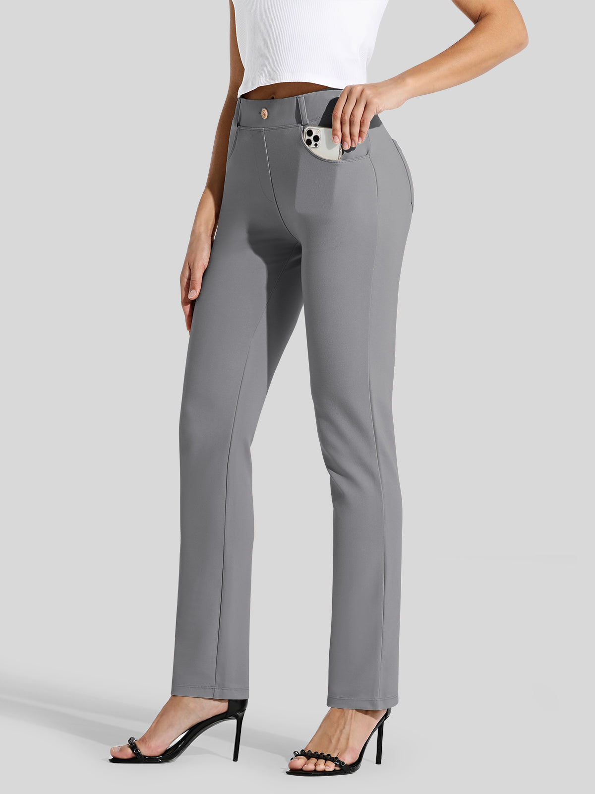 Women's Dress Yoga Pants Straight Leg 33 Inch