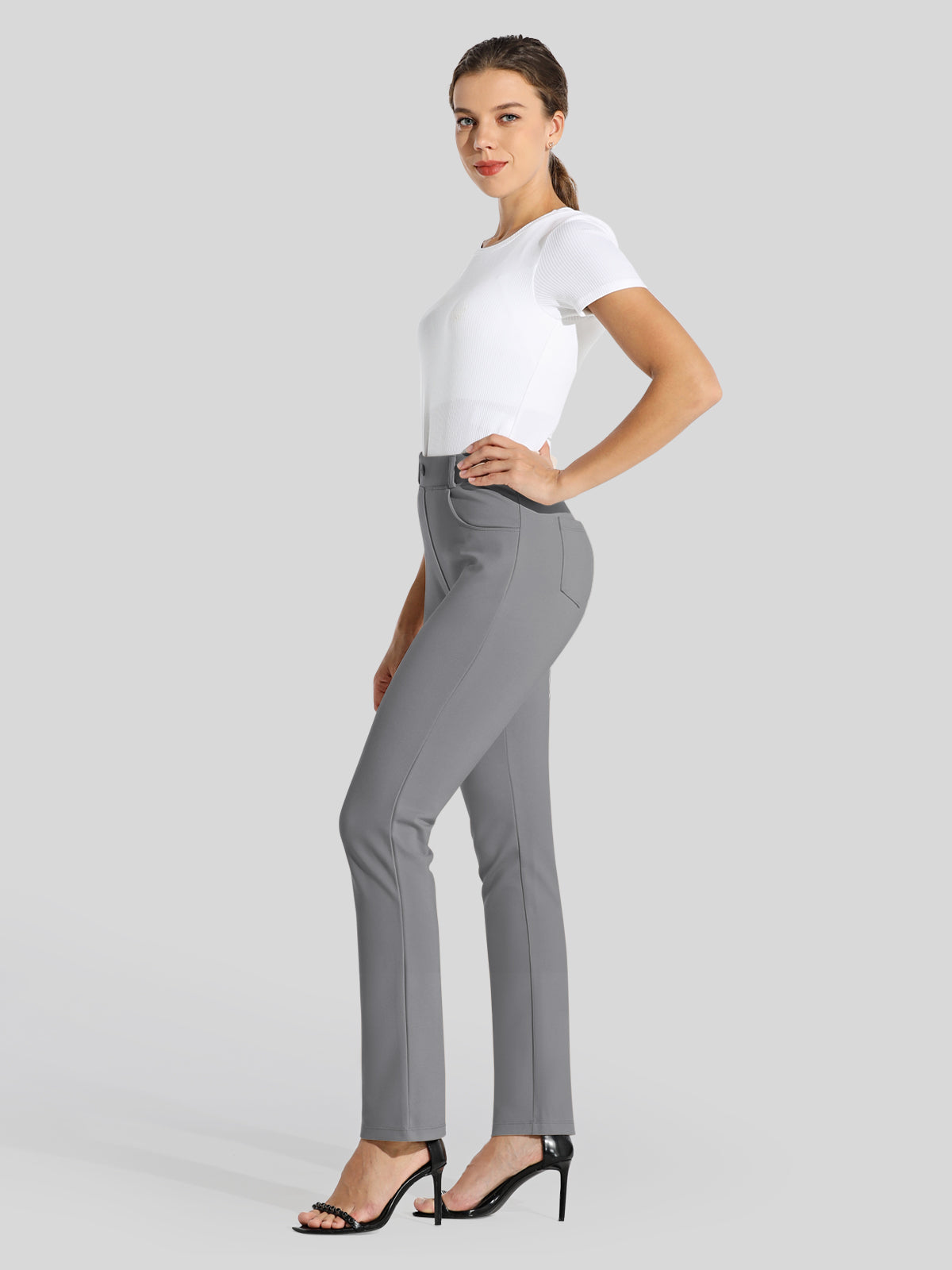 Women's Dress Yoga Pants Straight Leg 33 Inch