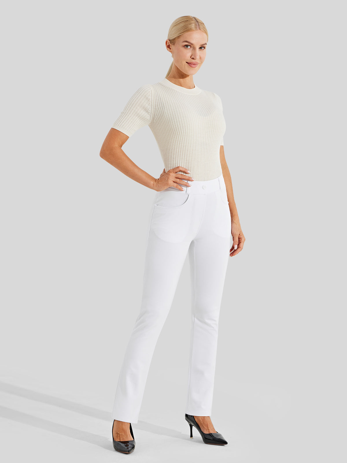 Women's Dress Yoga Pants Straight Leg 29 Inch