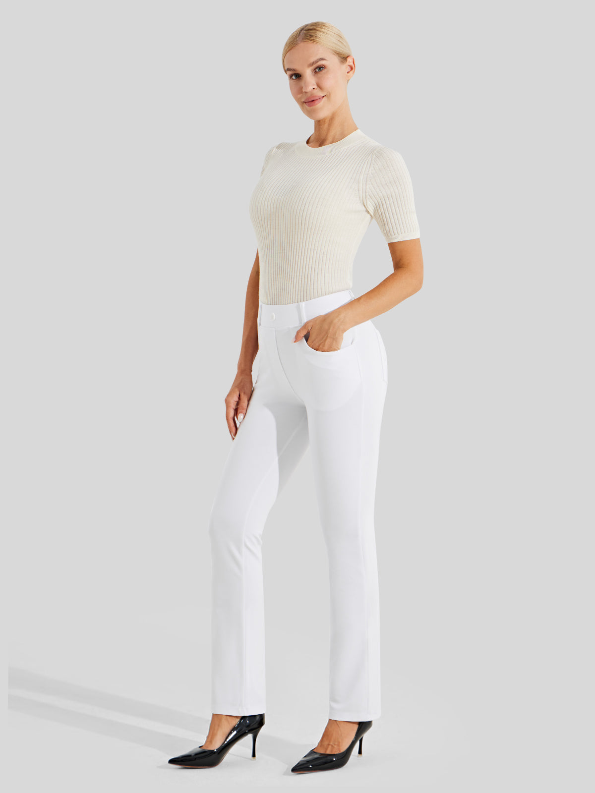 Women's Dress Yoga Pants Straight Leg 29 Inch