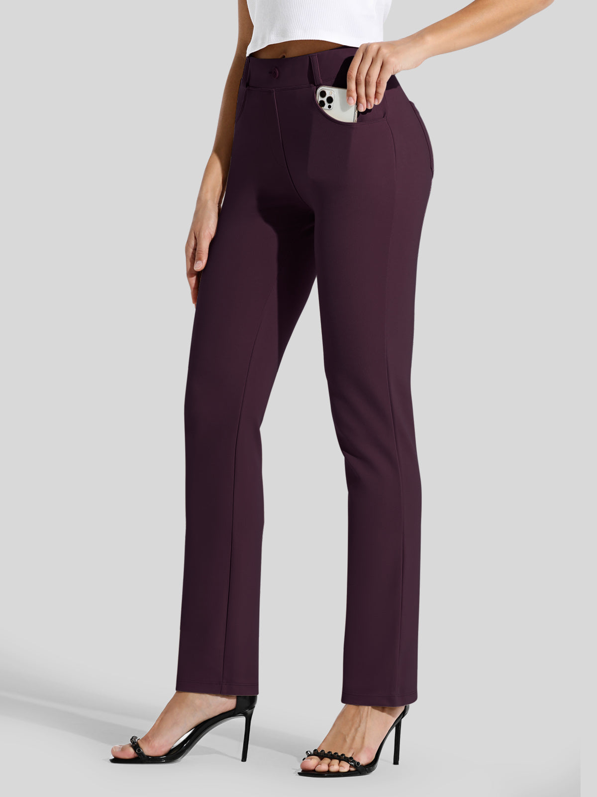 Women's Dress Yoga Pants Straight Leg 33 Inch