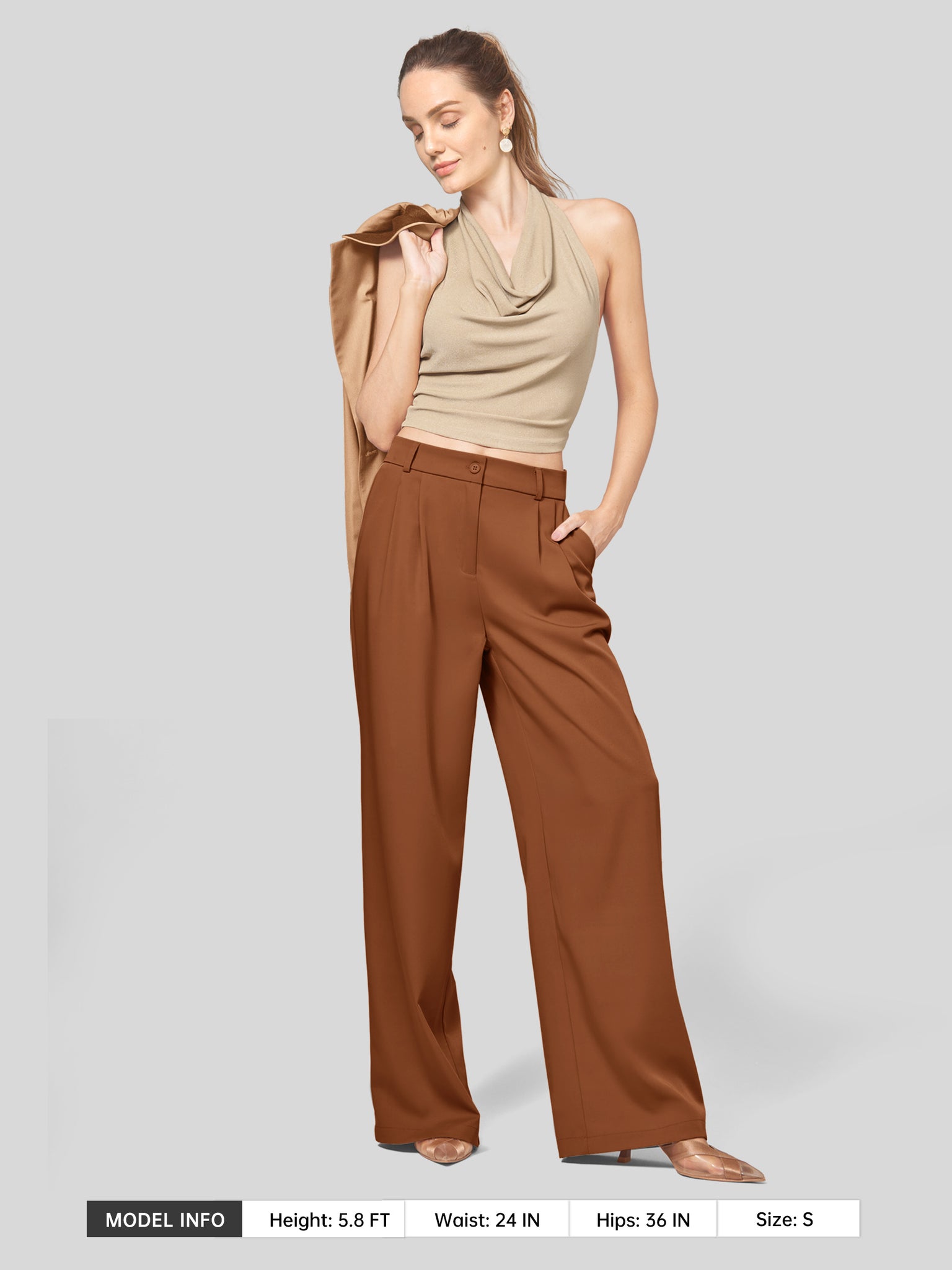 Women's Easy Wide-Leg Work Pants 28 Inch