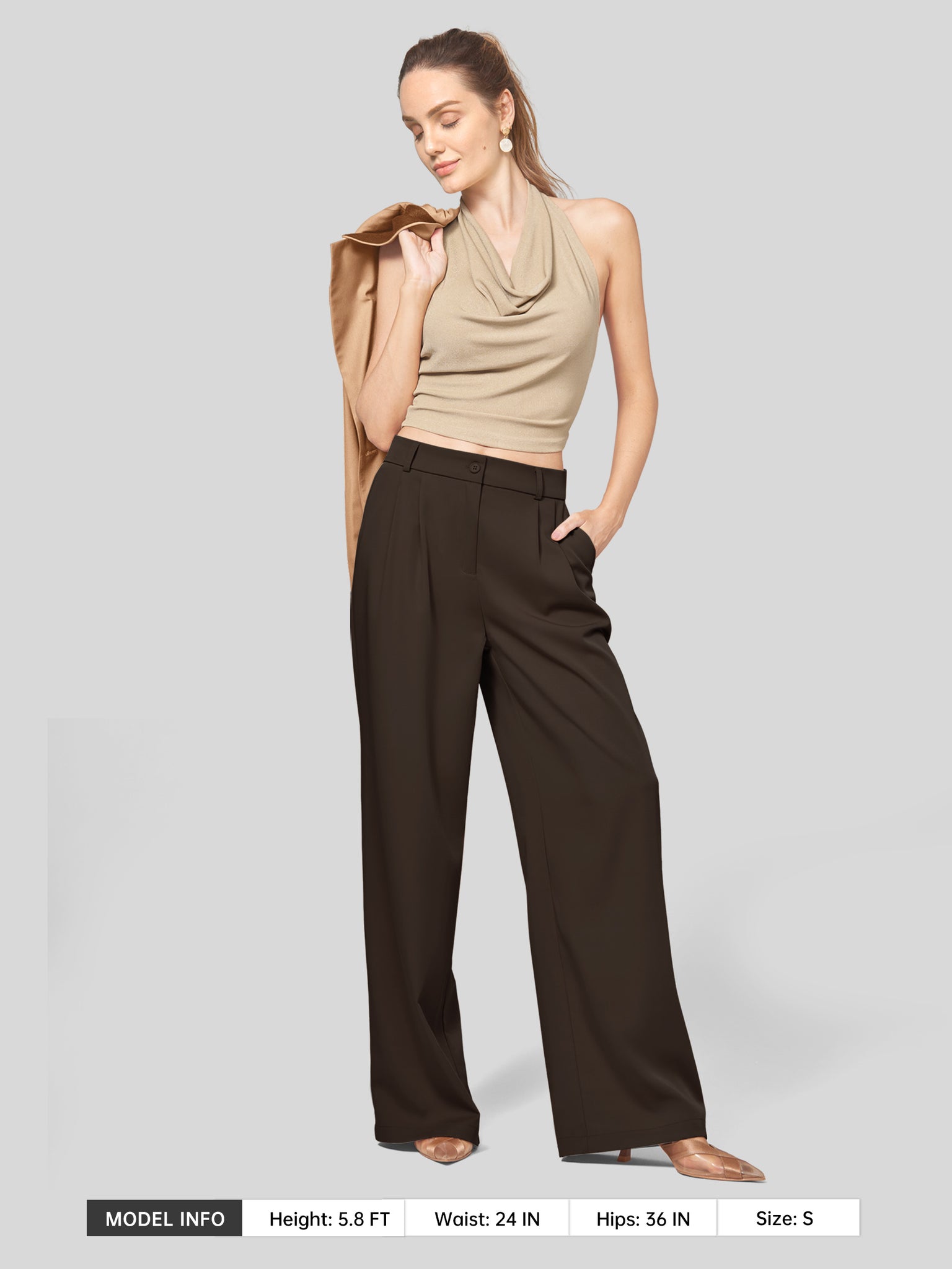 Women's Easy Wide-Leg Work Pants 28 Inch