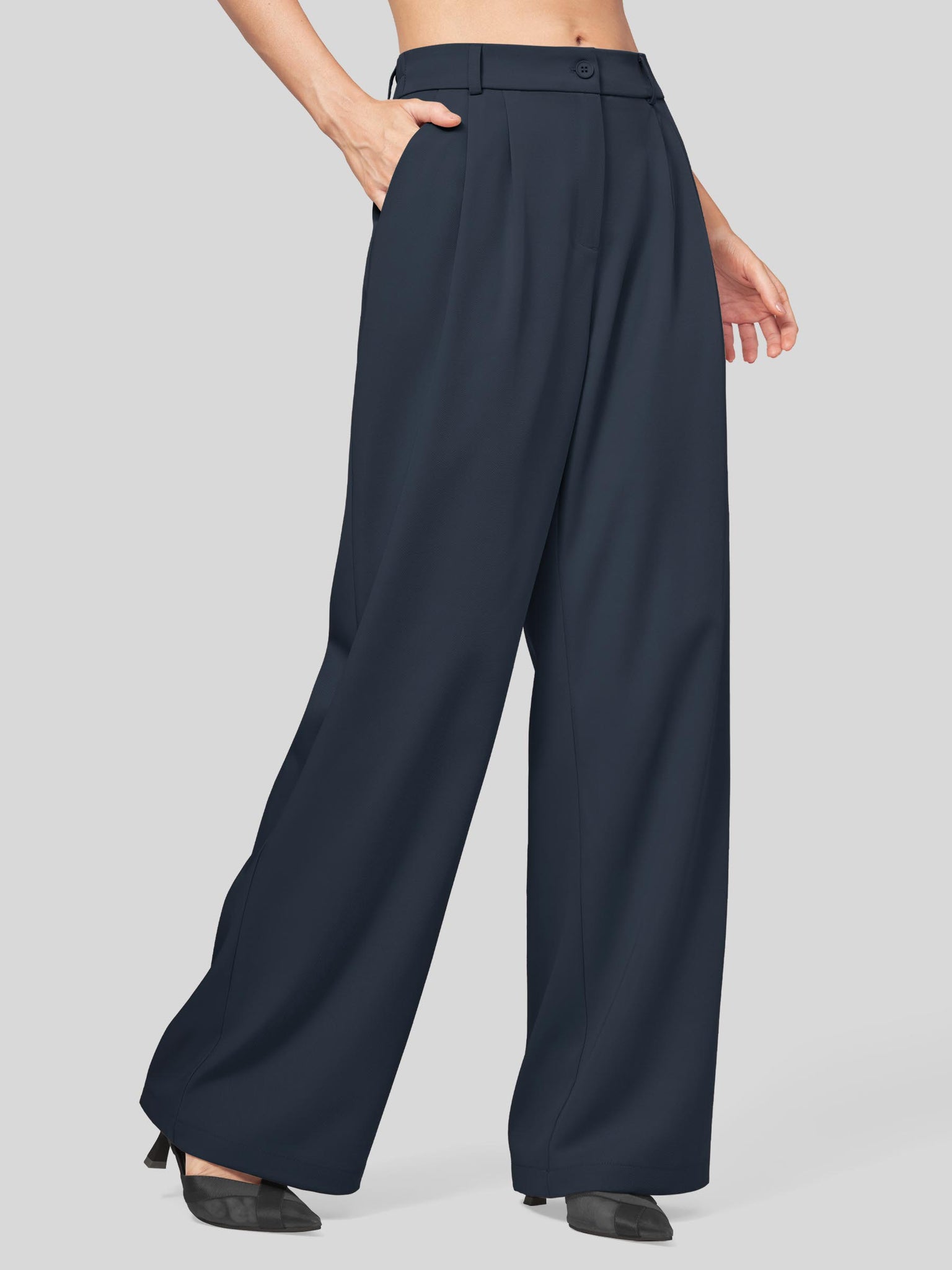 Women's Easy Wide-Leg Work Pants 28 Inch