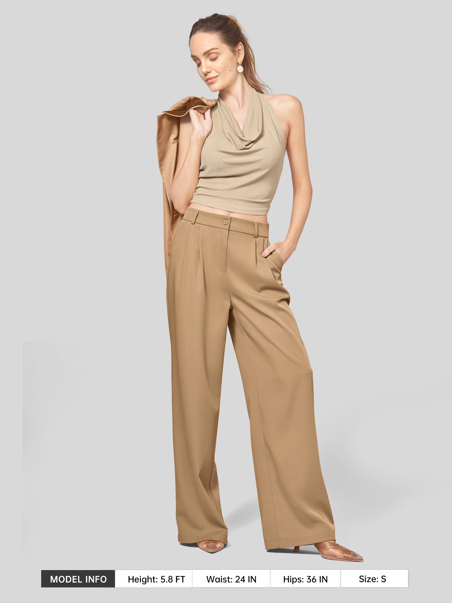 Women's Easy Wide-Leg Work Pants 28 Inch