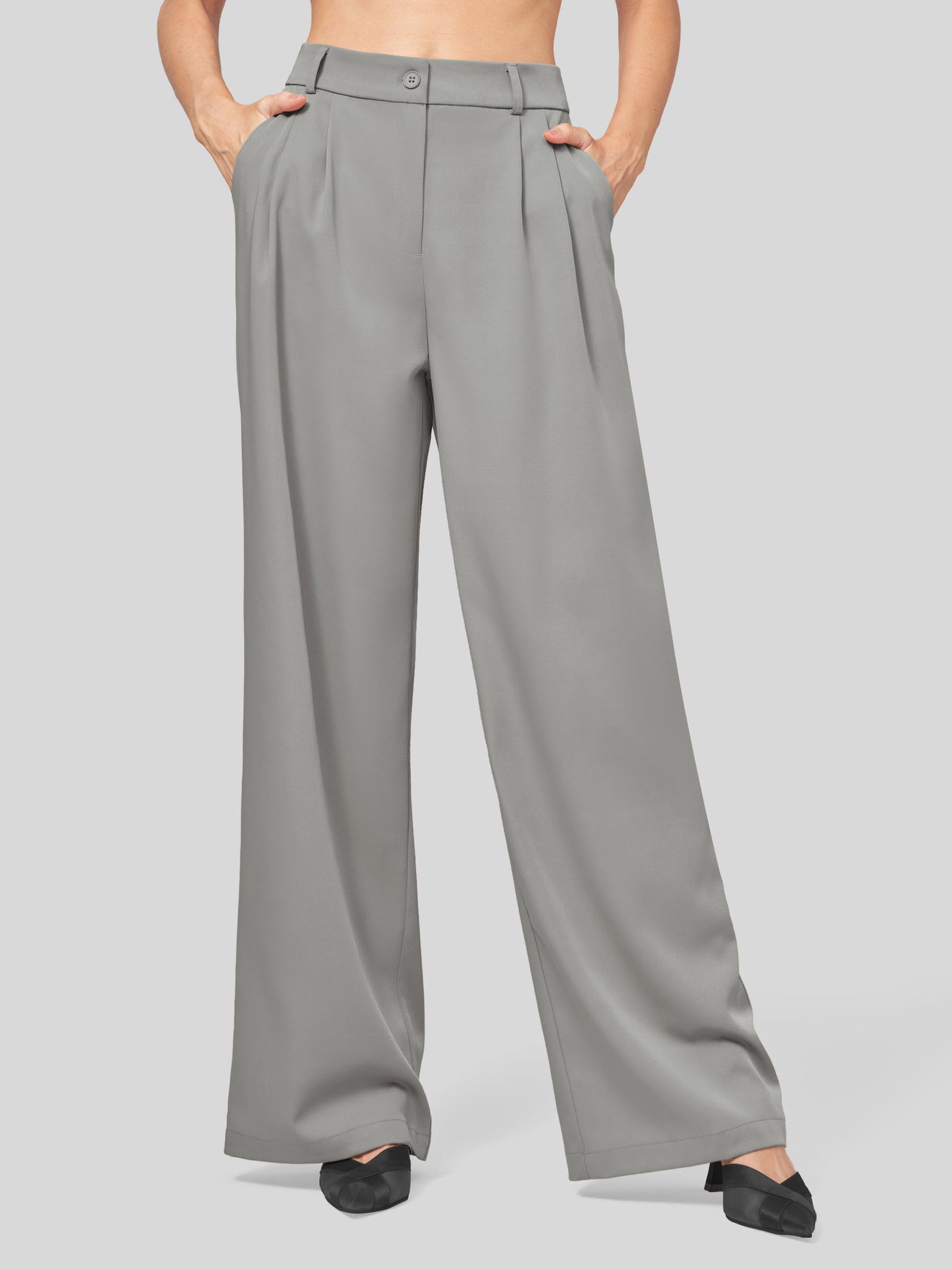 Women's Easy Wide-Leg Work Pants 28 Inch