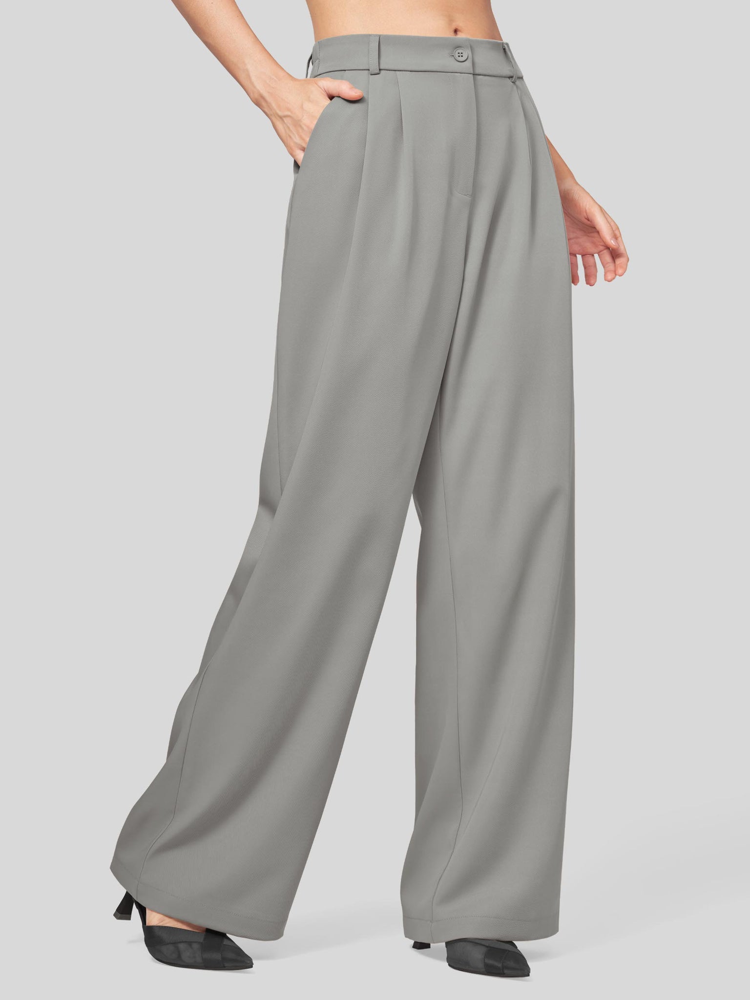 Women's Easy Wide-Leg Work Pants 28 Inch