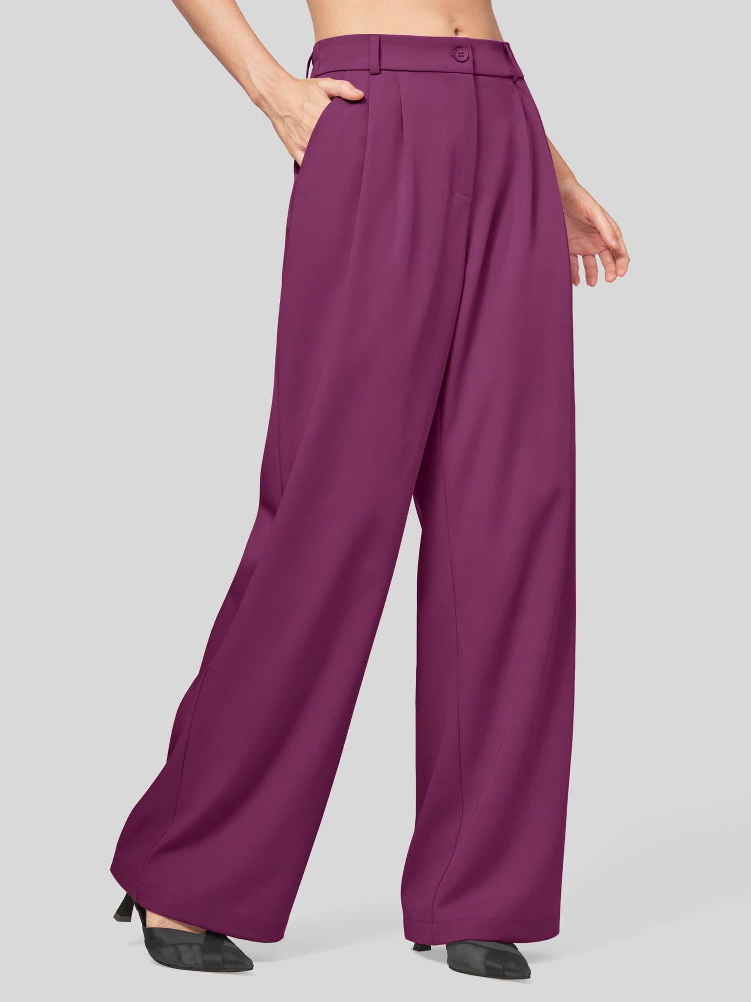 Women's Easy Wide-Leg Work Pants 28 Inch