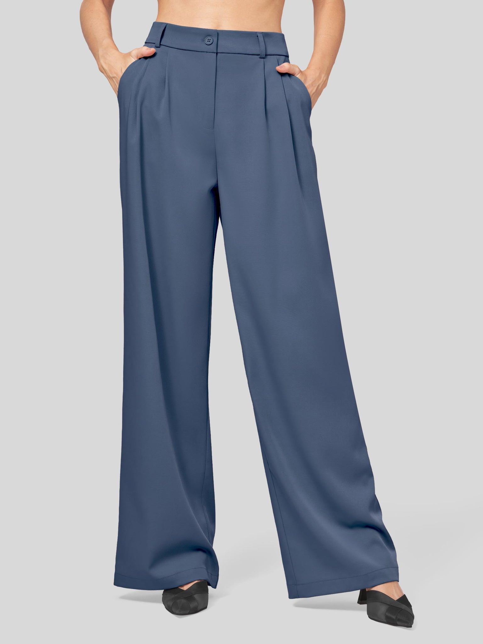 Women's Easy Wide-Leg Work Pants 28 Inch