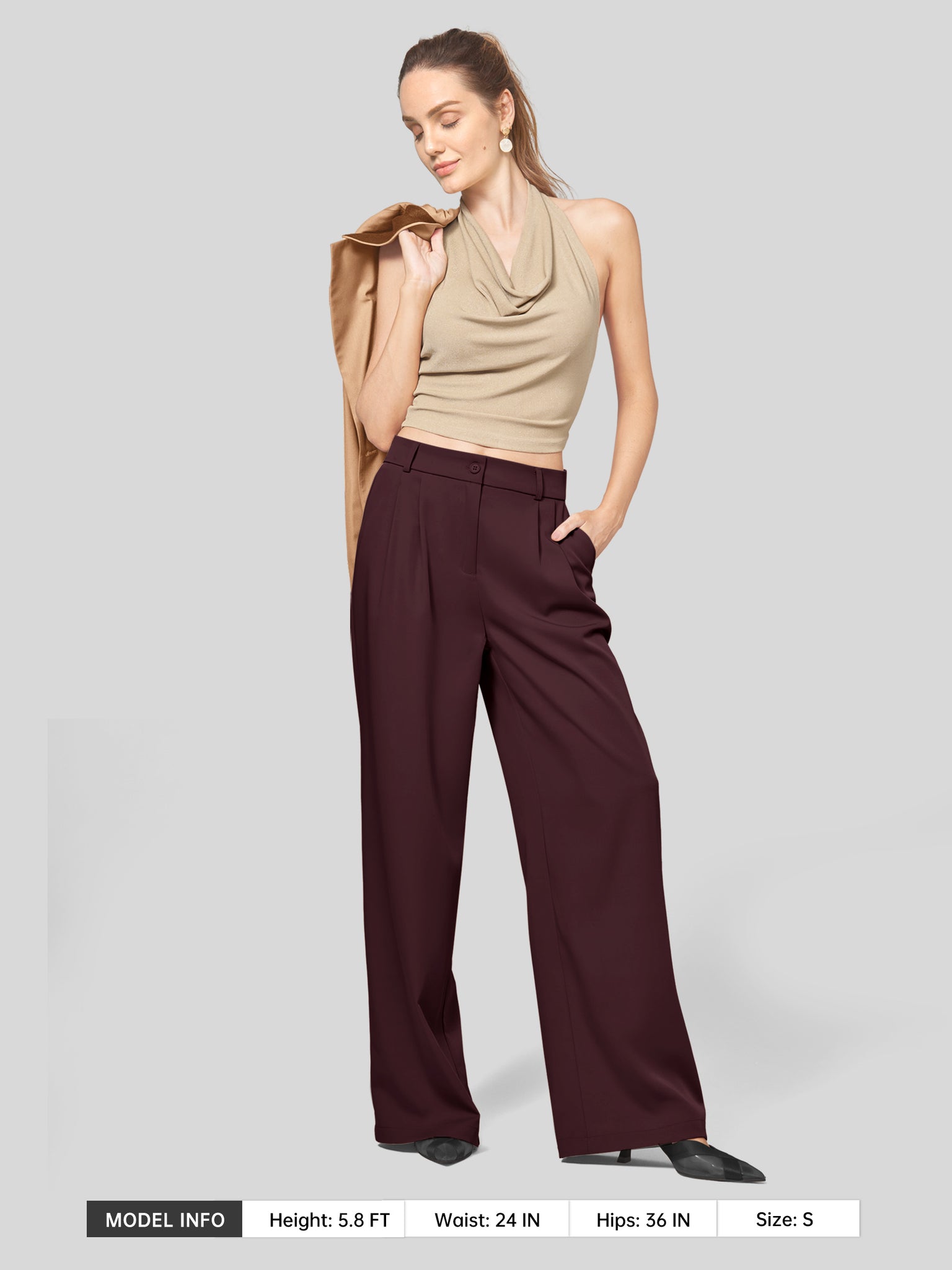 Women's Easy Wide-Leg Work Pants 28 Inch