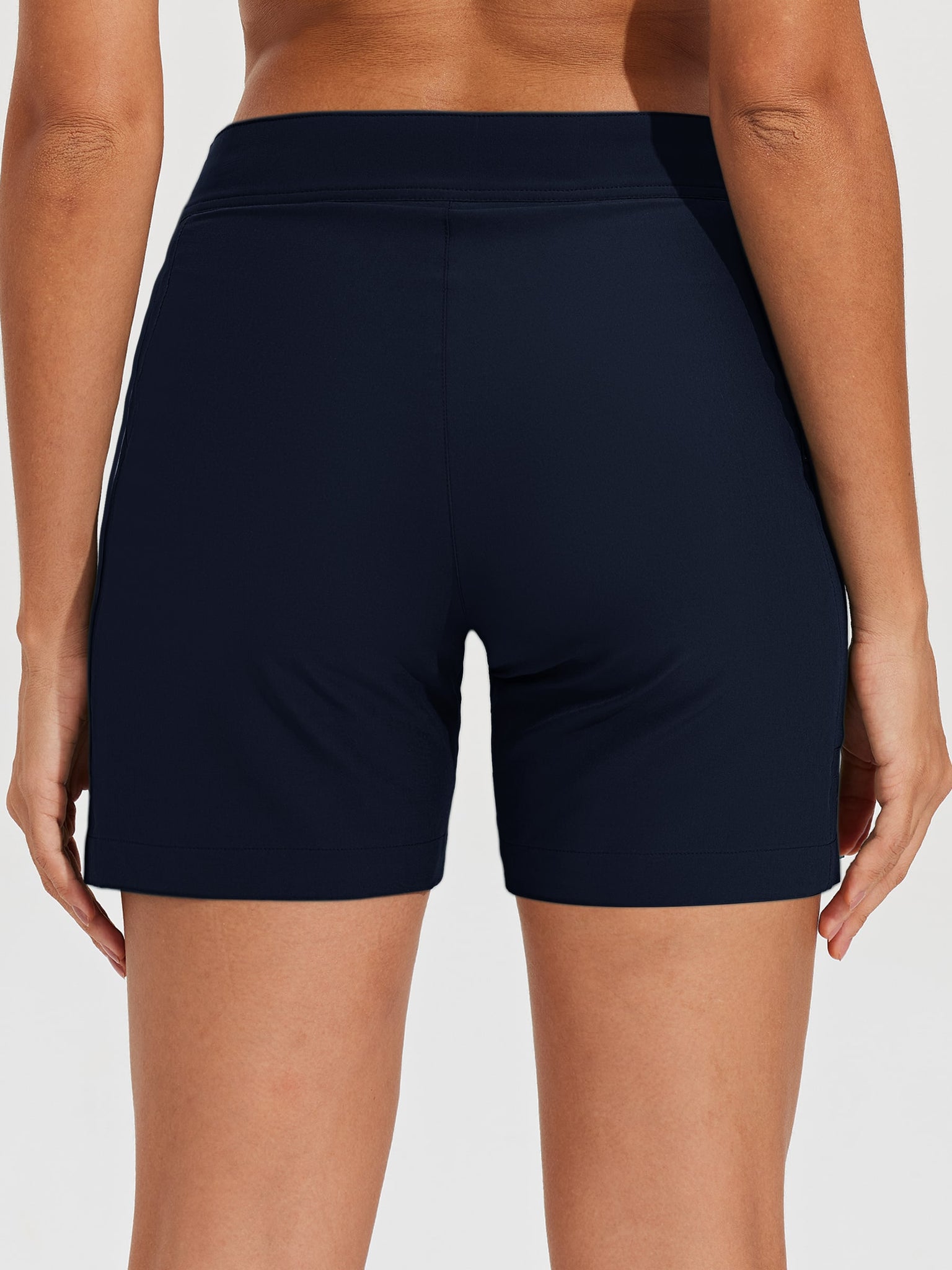 Women's Fixed Waist Board Shorts_Navy_model3