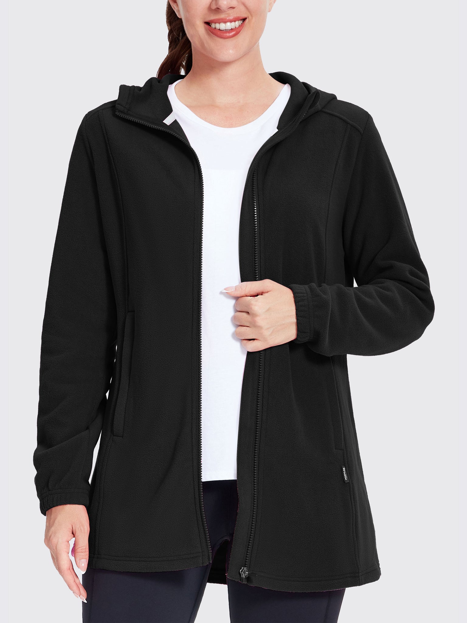 Women's Fleece Full-Zip Jacket Black2