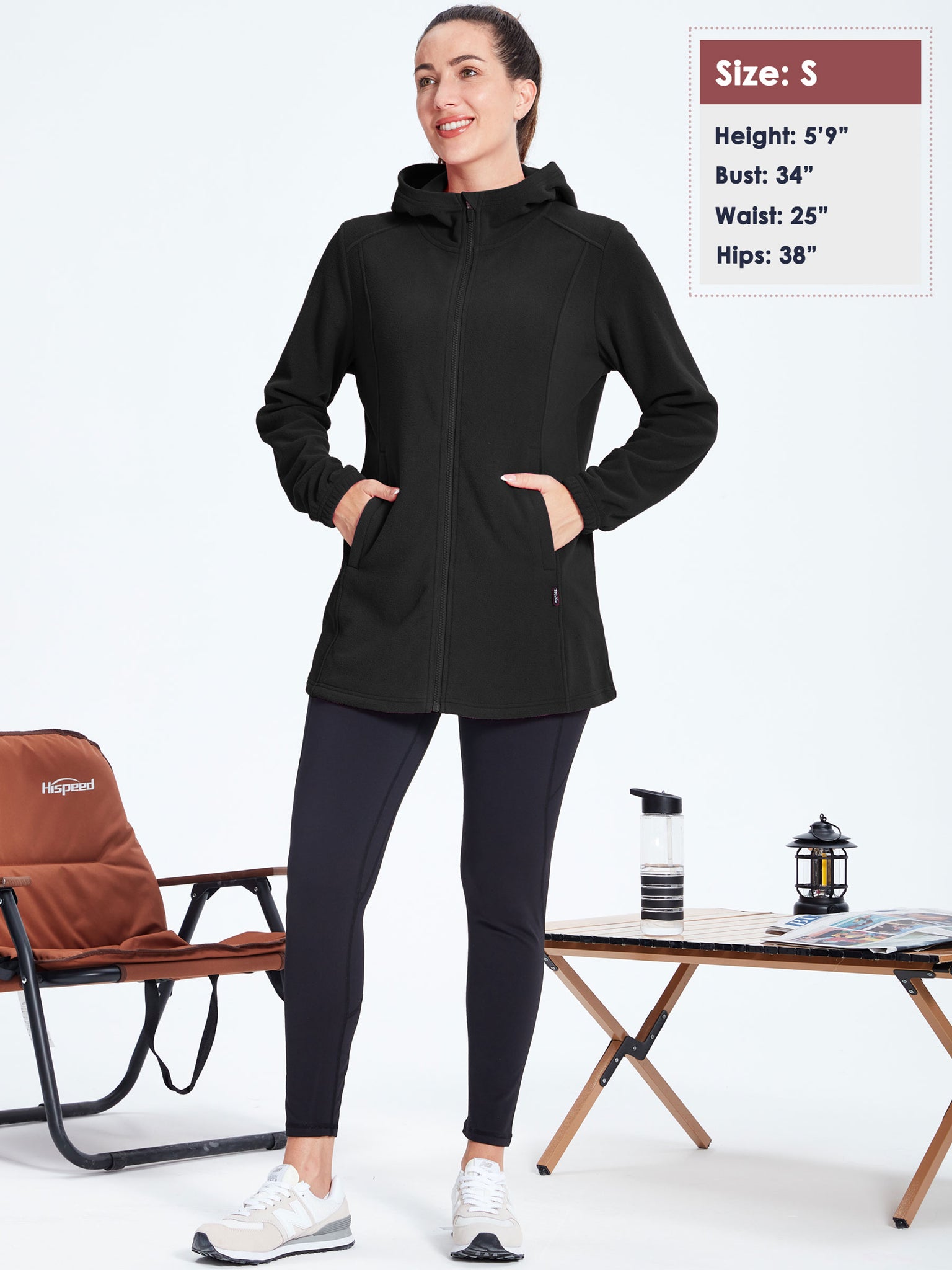 Women's Fleece Full-Zip Jacket Black5