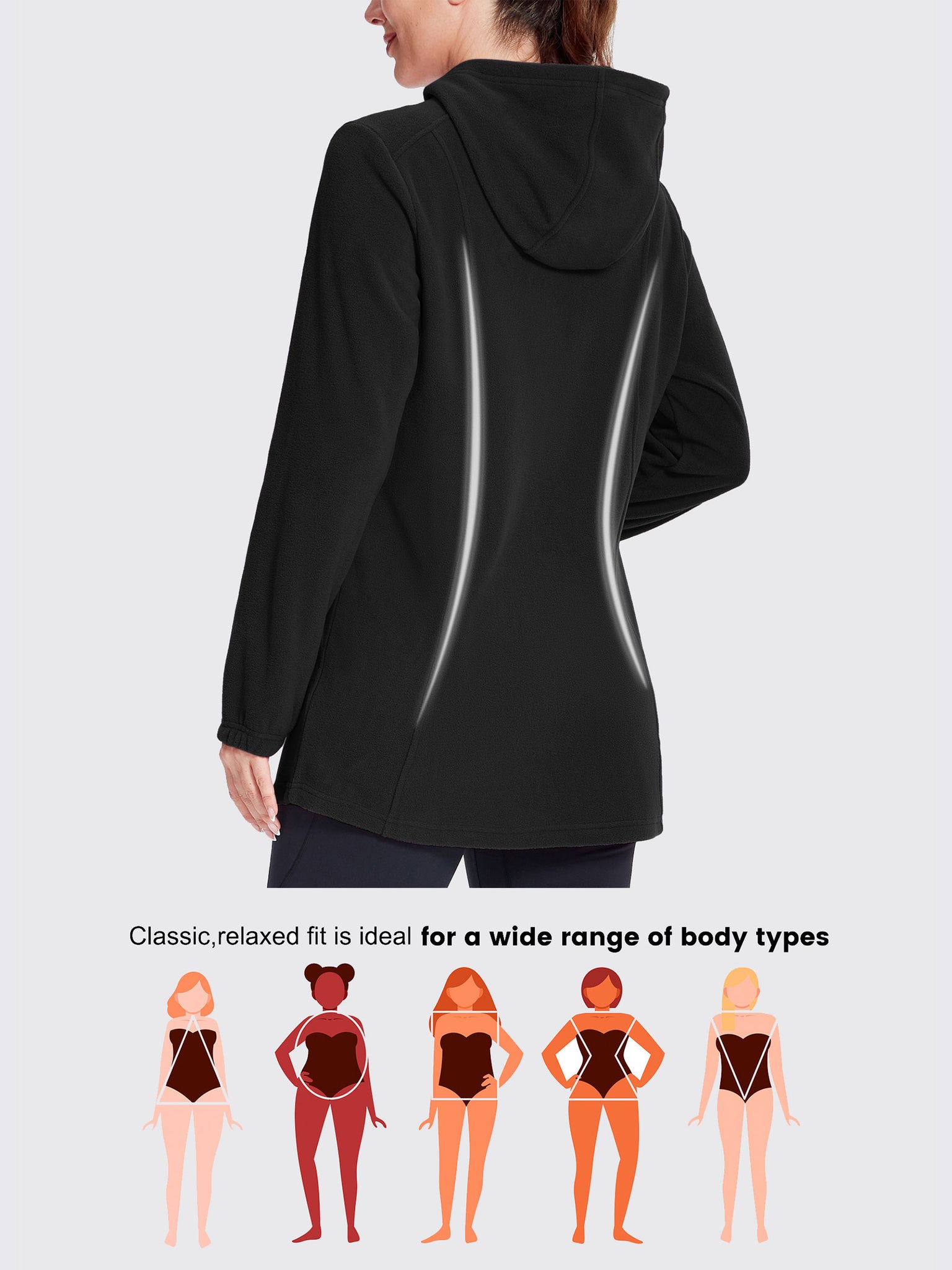 Women's Fleece Full-Zip Jacket Black4