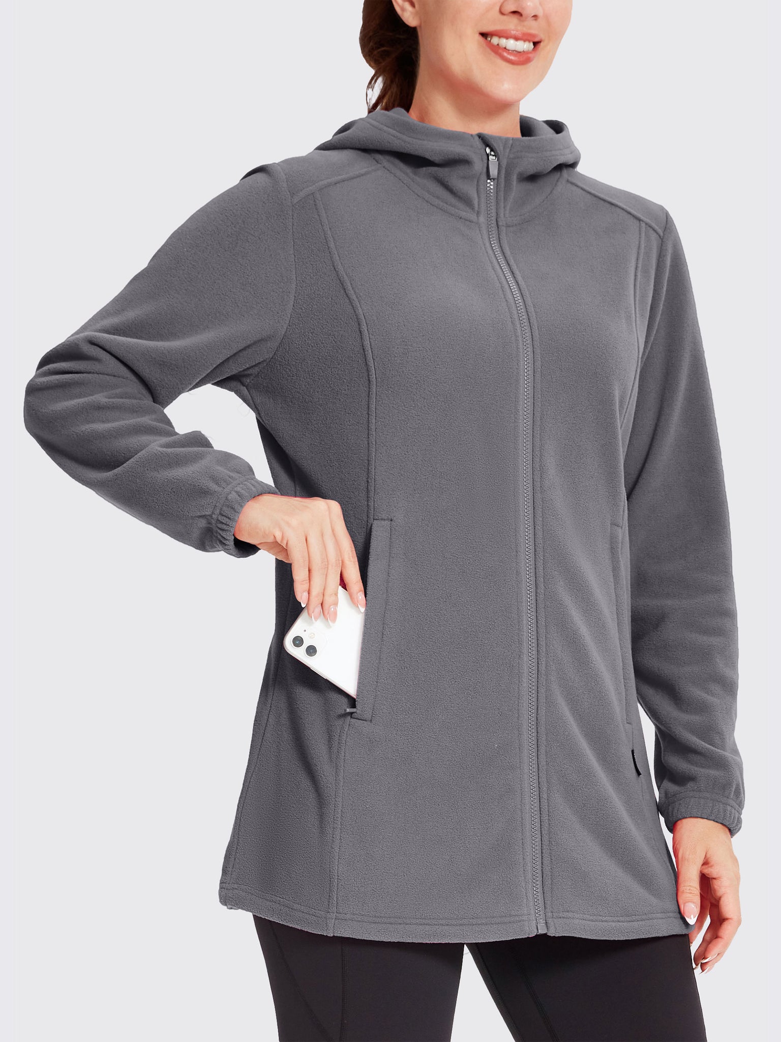 Women's Fleece Full-Zip Jacket DeepGray1