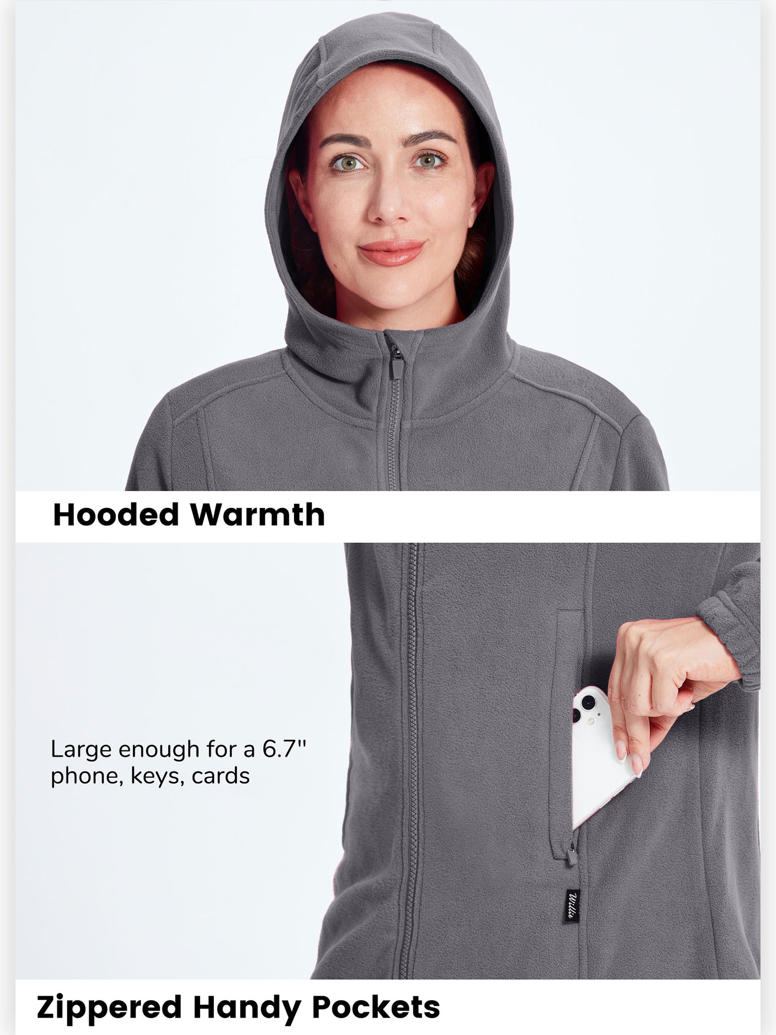 Women's Fleece Full-Zip Jacket DeepGray3