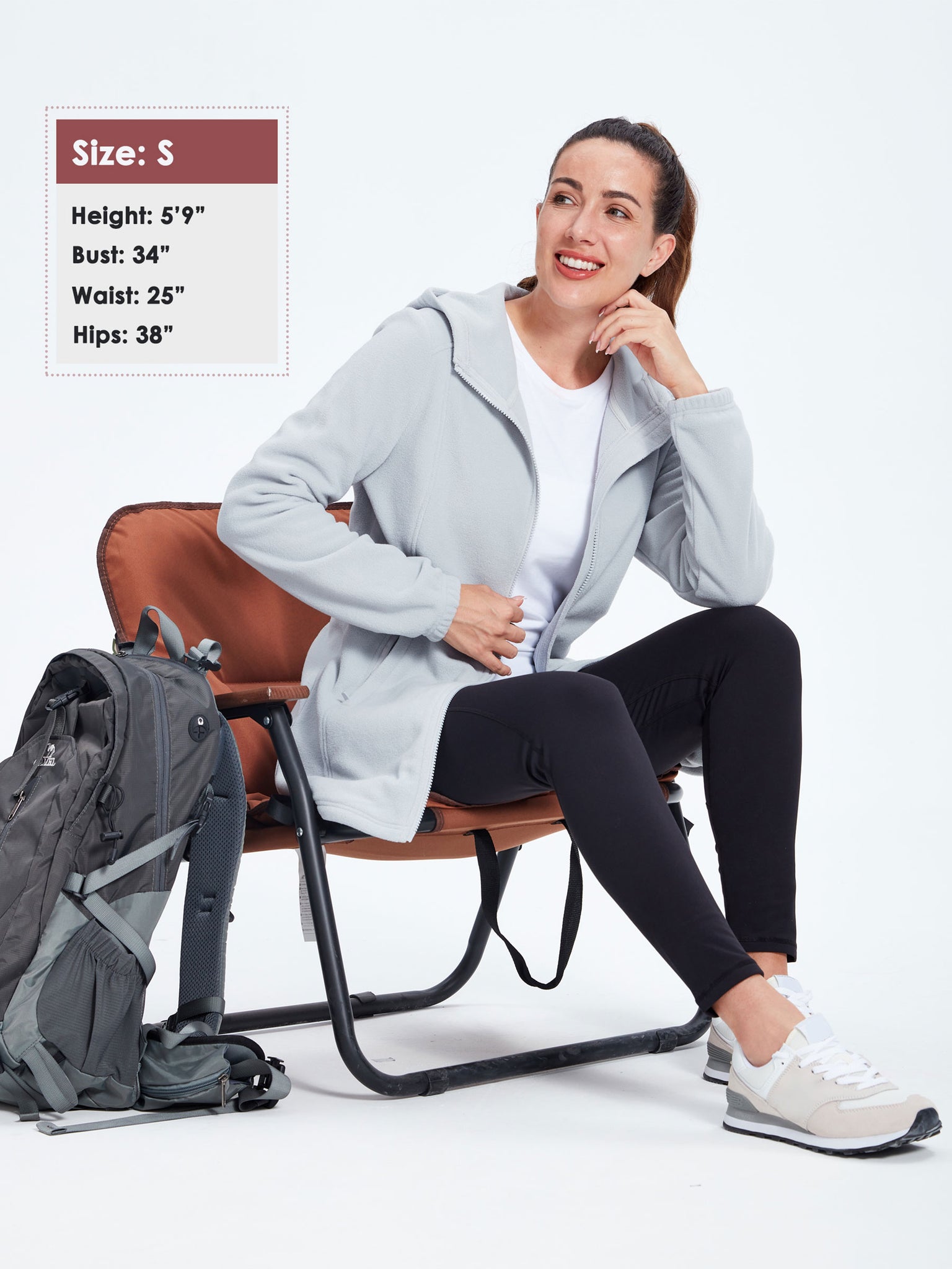 Women's Fleece Full-Zip Jacket Gray5