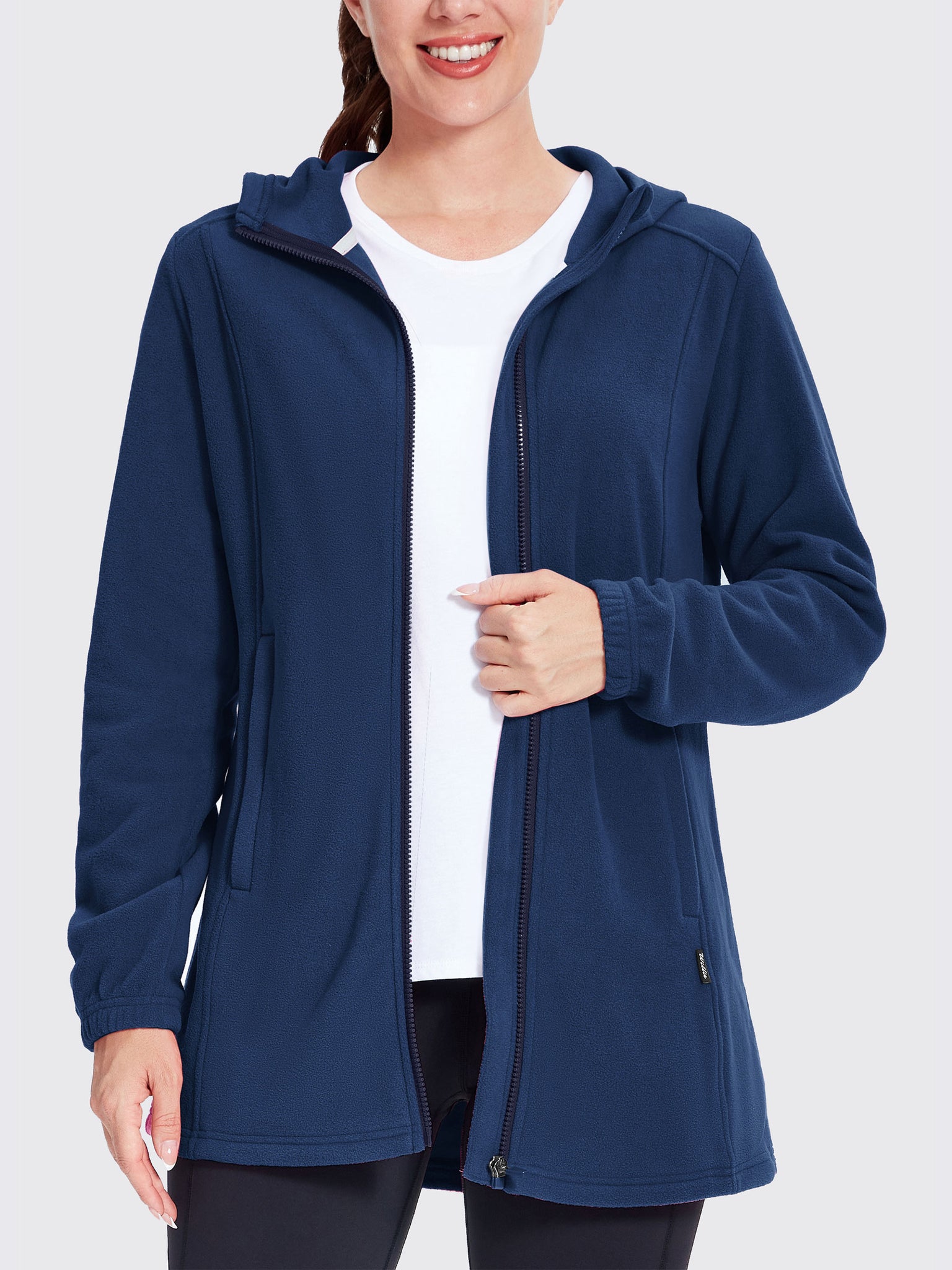 Women's Fleece Full-Zip Jacket Navy2
