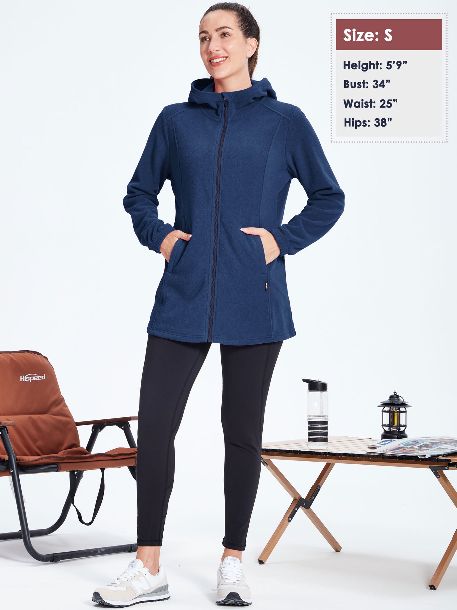 Women's Fleece Full-Zip Jacket Navy5