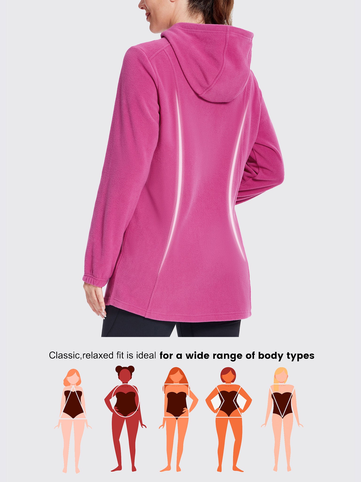 Women's Fleece Full-Zip Jacket Rose Pink4